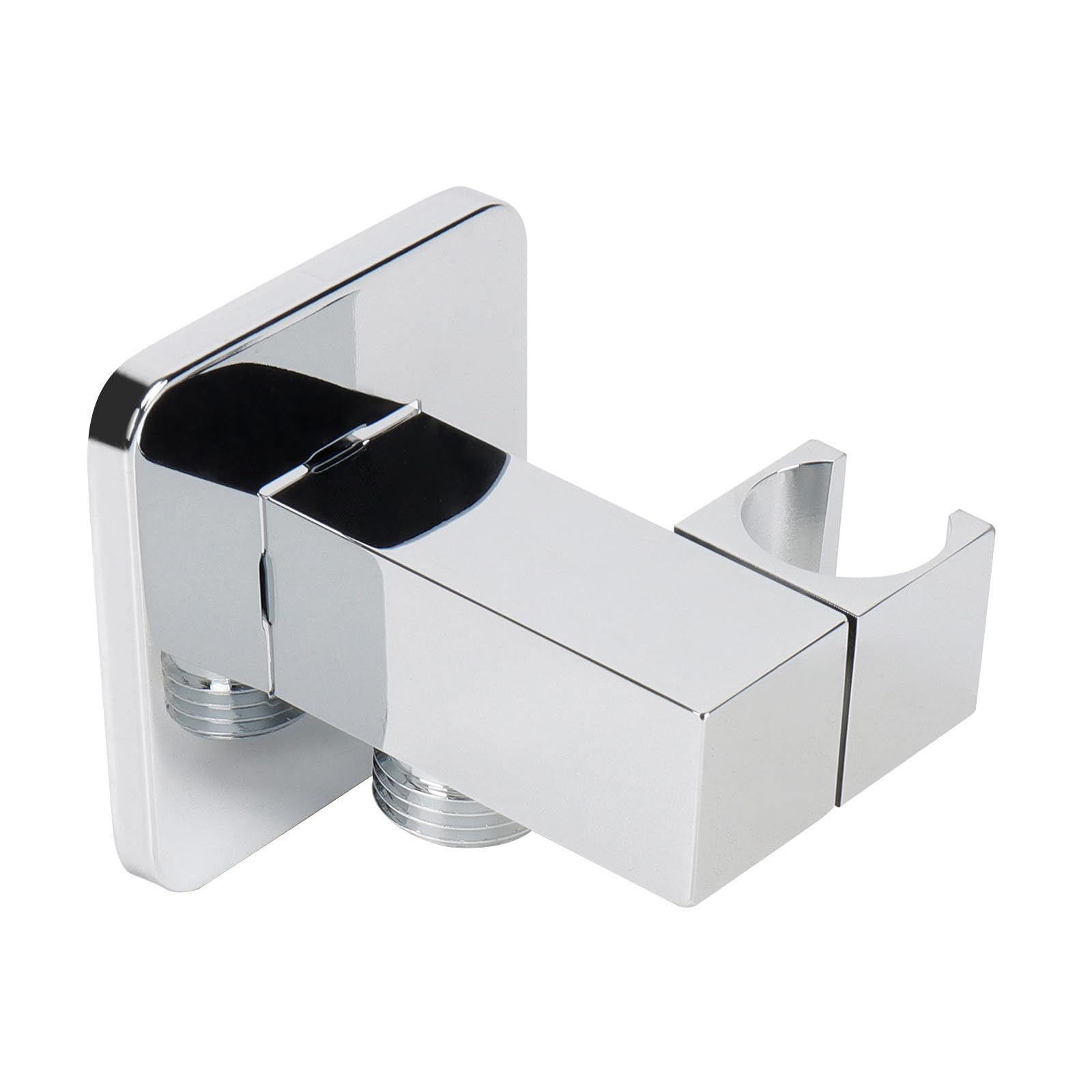 KIWDZFU  Wall Supply Elbow with Handheld Shower Holder Solid Brass Square Shower Bracket Chrome Finish Wall Mounted Drop Union Male Water Outlet