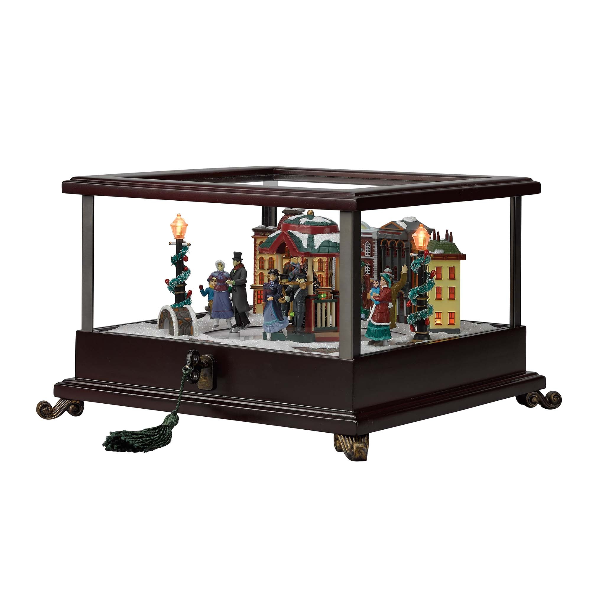 Mr. Christmas Holiday Music Box - Skaters in the Christmas Decor