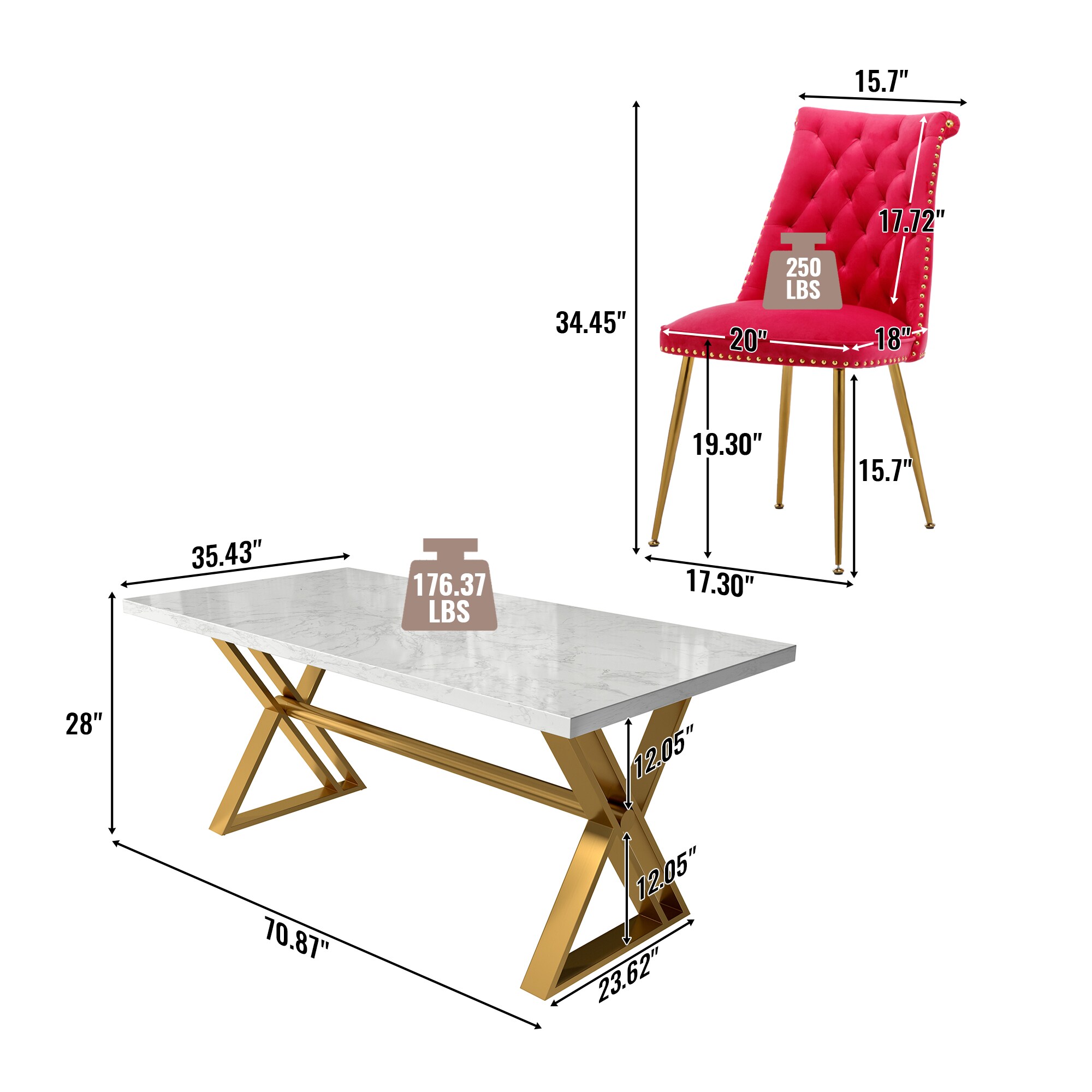Clihome CL-DLS703ROSE Dining-Sets - View #4