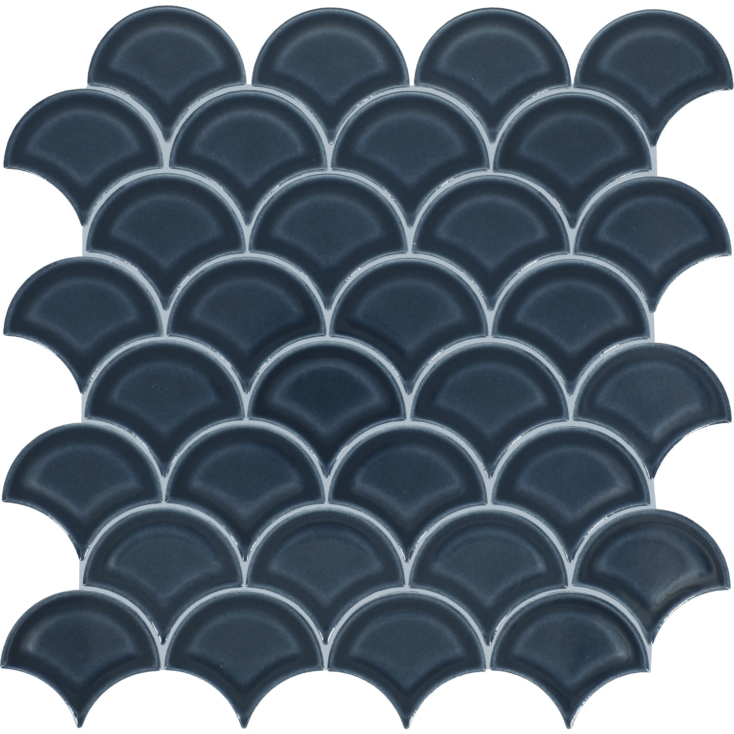 Daltile Revalia Remix Radiant Blue 14-in x 14-in Glossy Ceramic Fan Mosaic Tile #RV333FANMS1P2