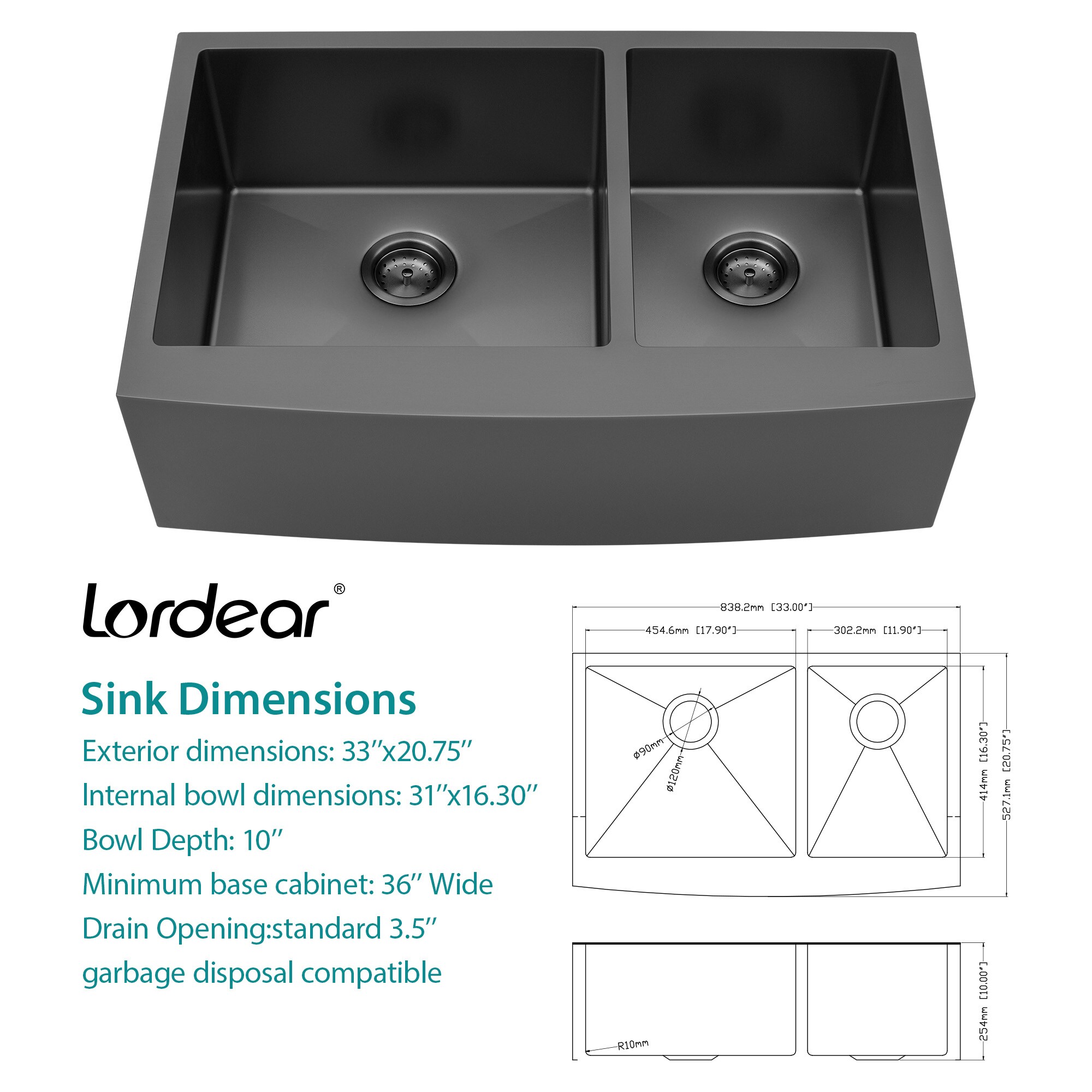 Lordear LD-LAB3321R2-64 Kitchen-Sinks - View #8