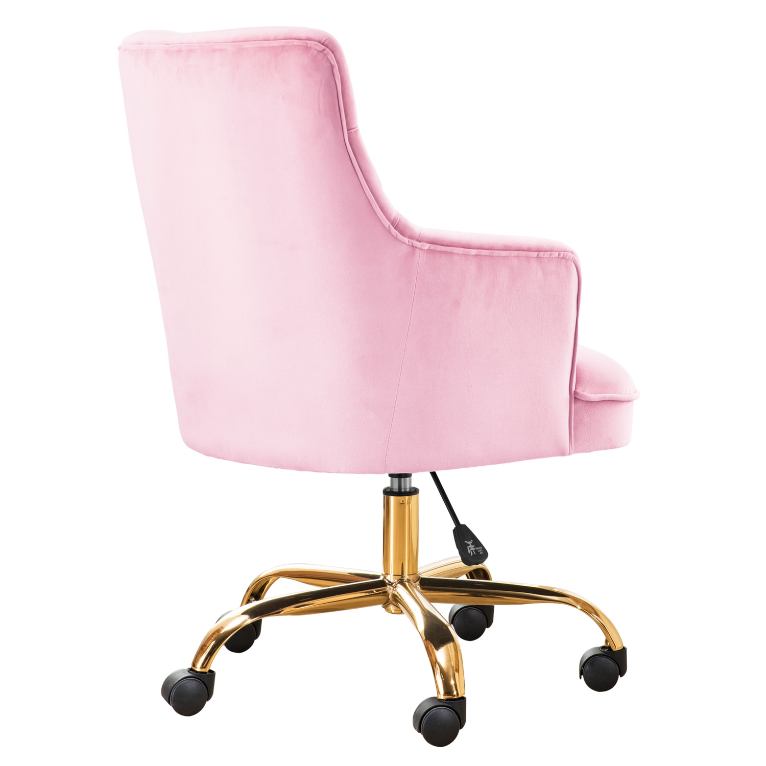 XIZZI Pink and Gold Contemporary Ergonomic Adjustable Height Swivel  Upholstered Task Chair in the Office Chairs department at 