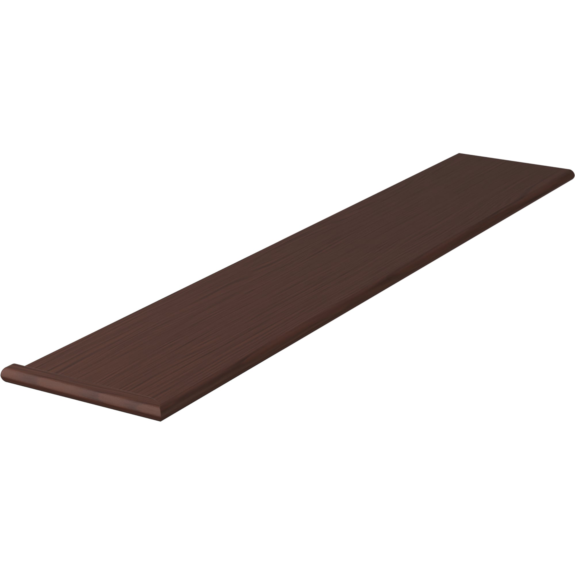L.J. Smith Stair Systems 807011X601RV-W 60-in x 11.5-in x 1-in Brown Walnut Reversible return Bullnose Stair Tread