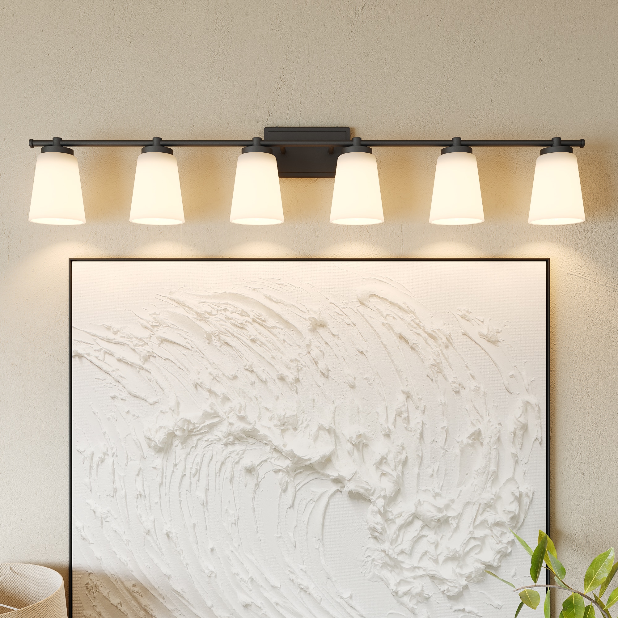 ACROMA 41006AZOP Hasta 48-in 6 -Light Matte Black Modern/contemporary Vanity light