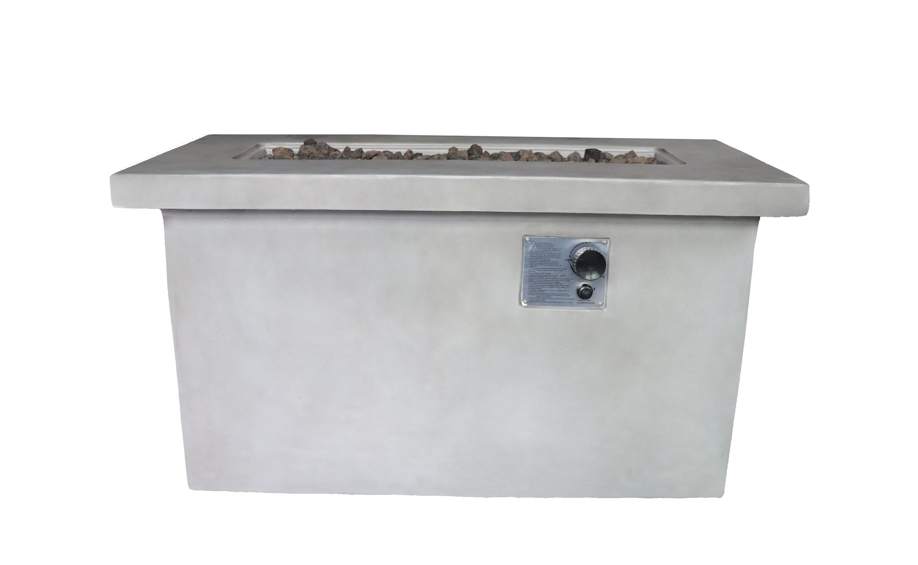 24 H Concrete Propane Natural Gas Outdoor Fire Pit Table