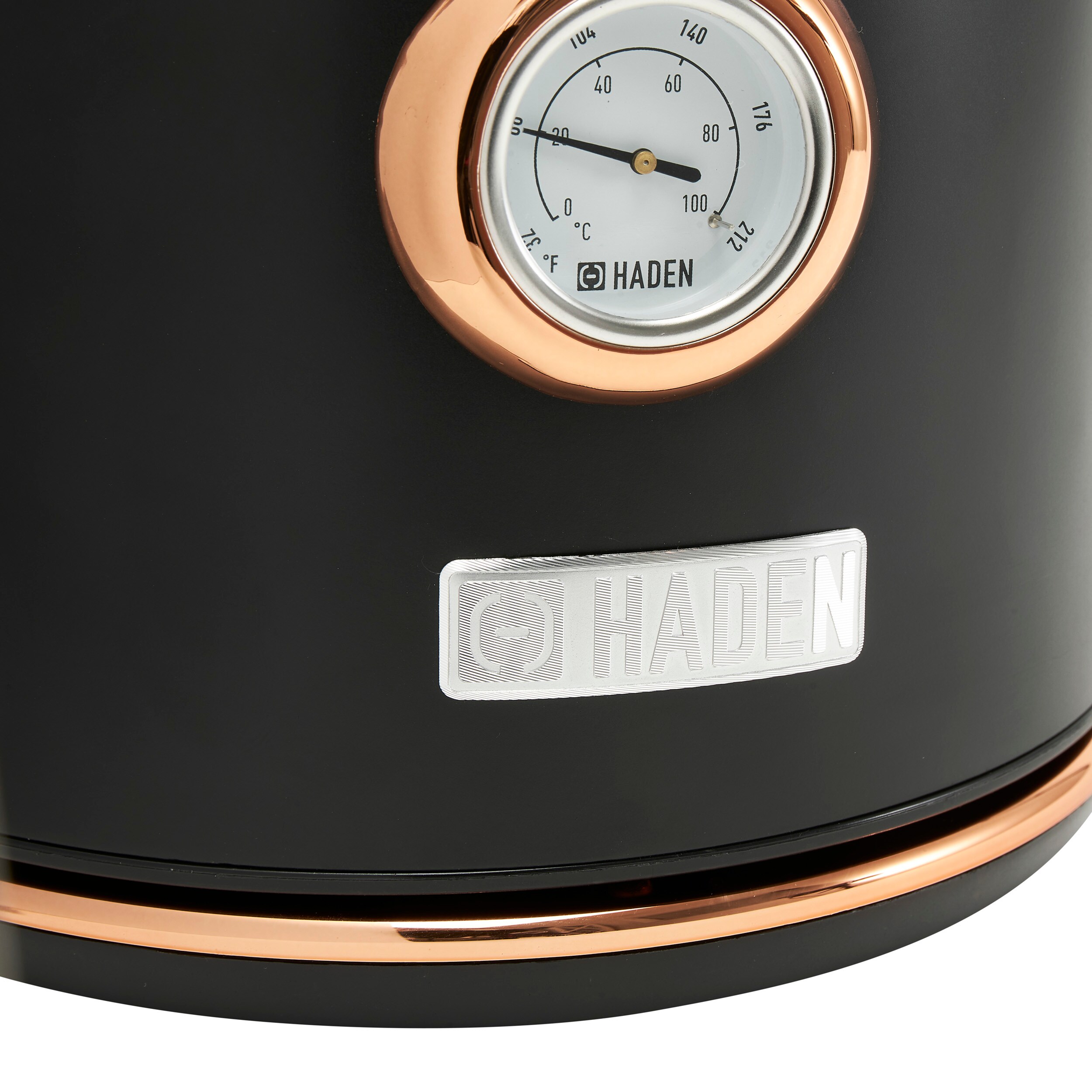 Haden Heritage 1.7 Liter Stainless Steel Electric Kettle, Black / Copper -  75041 