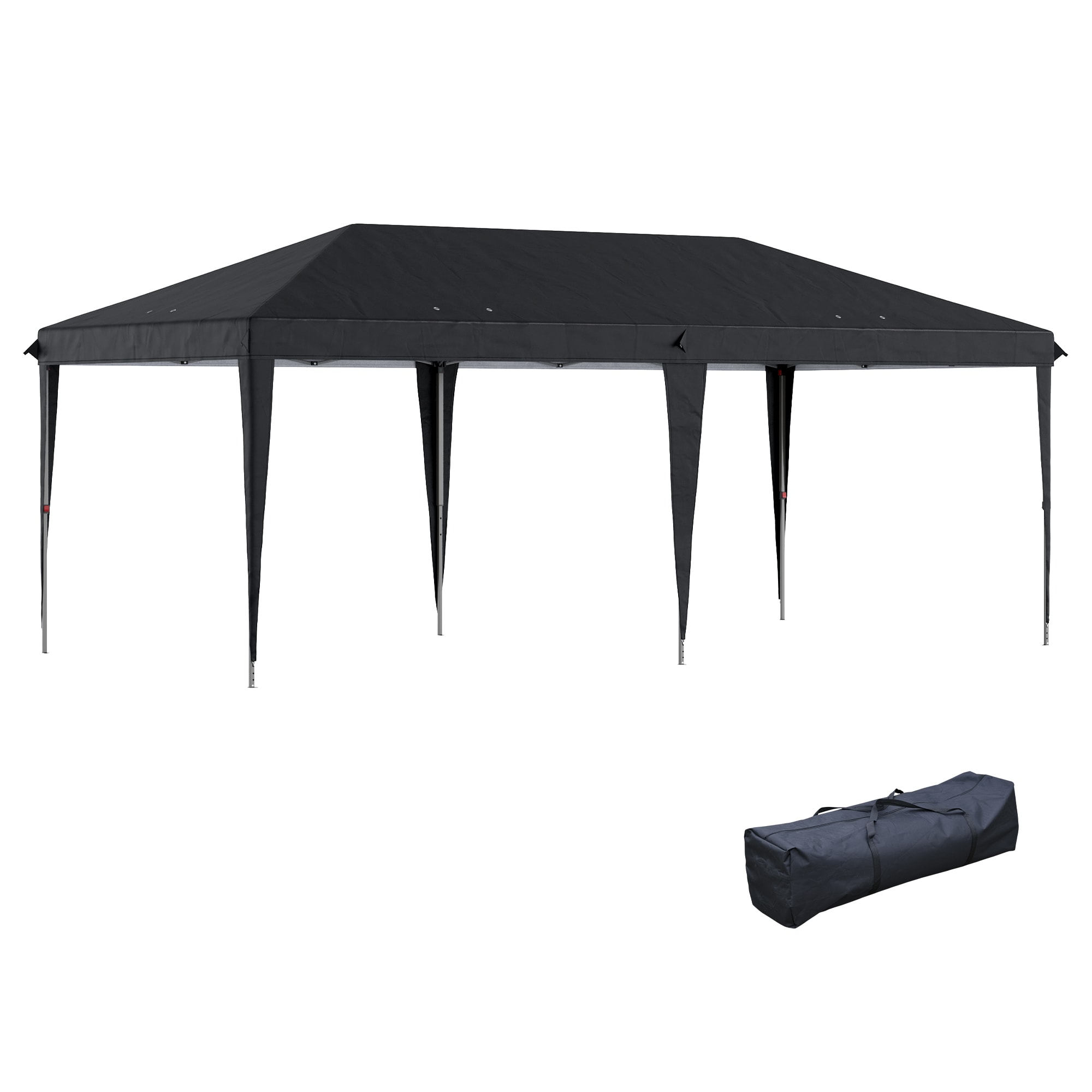 ToolCat BZ2-51-PW 19.2-ft x 9.7-ft Black Gazebo with Soft Top Roof