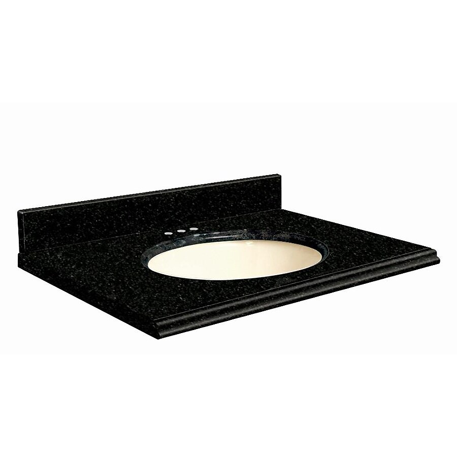 Transolid 31-in Absolute Black Granite Bathroom Vanity Top Transolid 31-in Absolute Black Granite Bathroom Vanity Top
