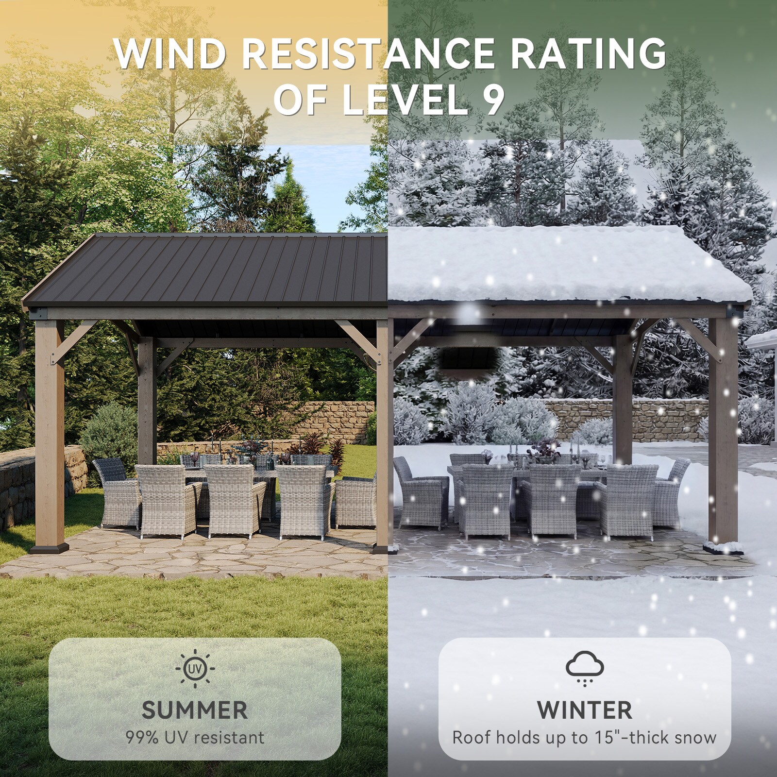 Nordivale W-SC-2012LGE Wood-Resin-Gazebos - View #6