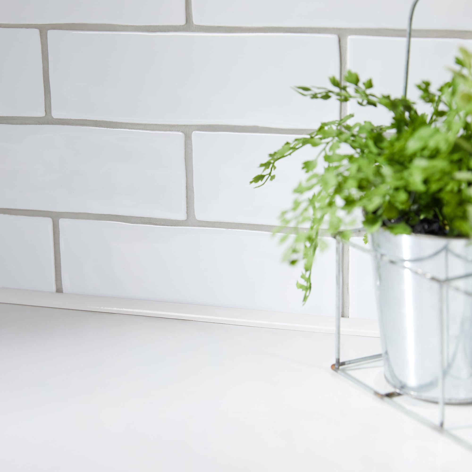 Somerset Collection Somerset White Polished Composite Marble Quarter Round Tile (1/2-in x 12-in)