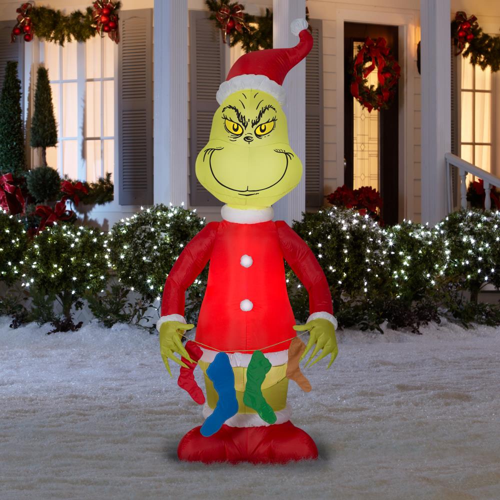 Grinch Dr Seuss's 6.5-ft Lighted Christmas Inflatable at Lowes.com