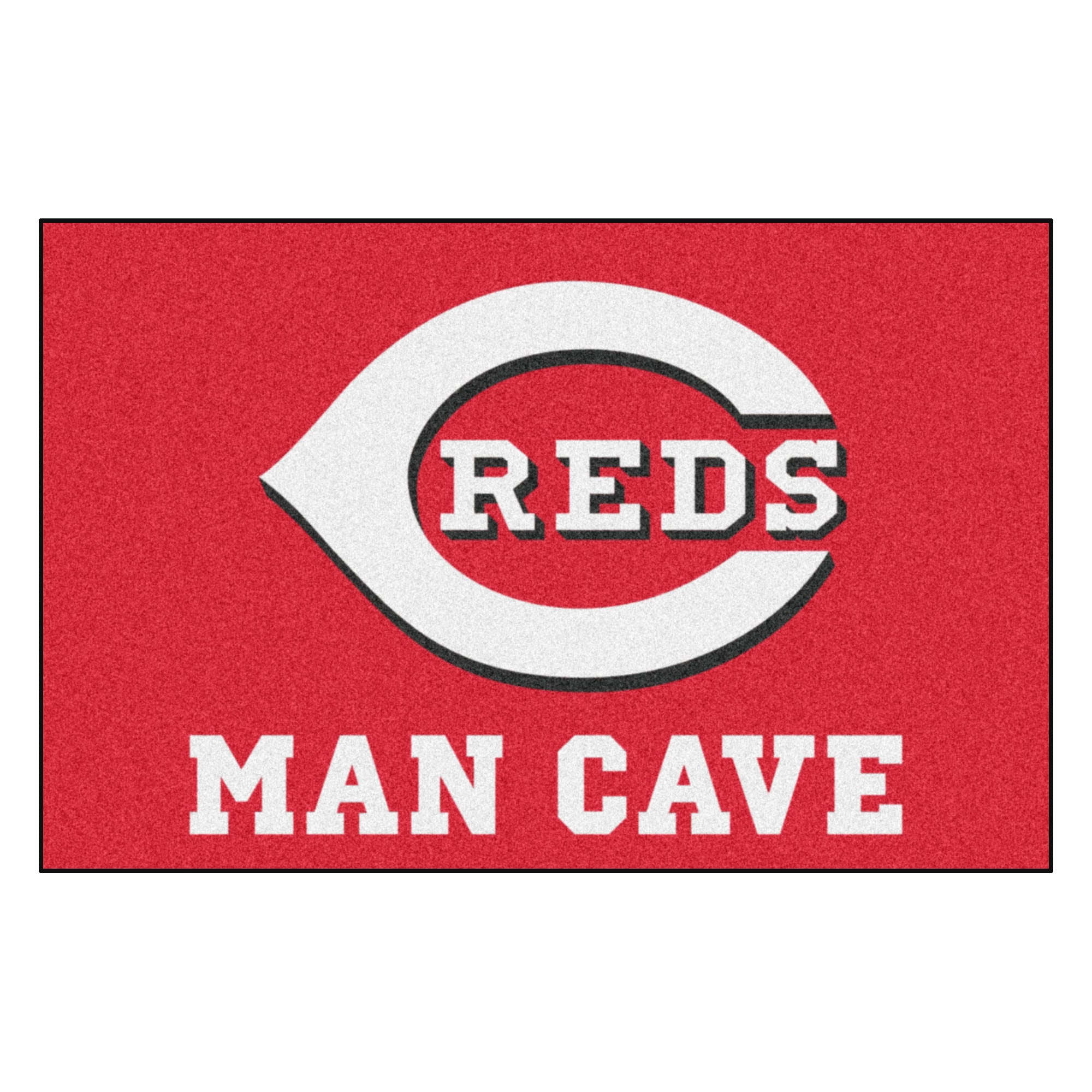 Cincinnati Reds (Black): Logo Pattern - MLB Peel & Stick Wallpaper 12 x 12 Sample