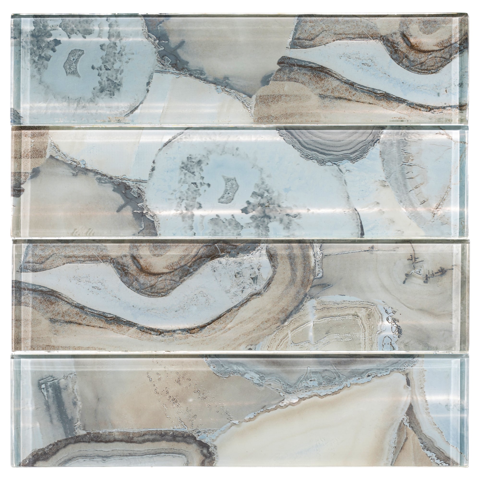 Andova Tiles ANDMYS244 Myst Nero 3X12 3-in x 12-in Polished Glass Subway Standard Wall Tile ( 3.75-sq ft Carton