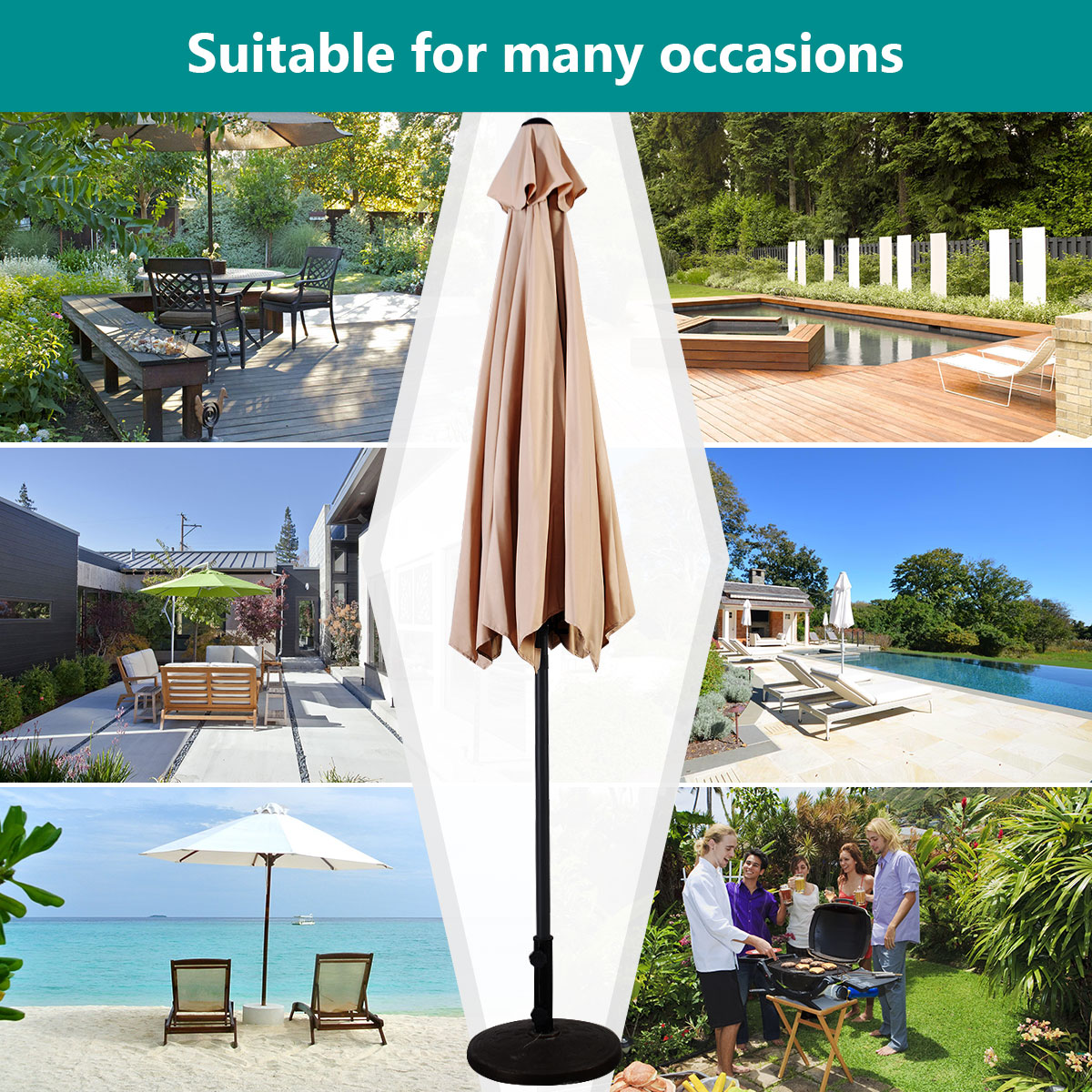 Costway OP2807BE Umbrellas-2 - View #7