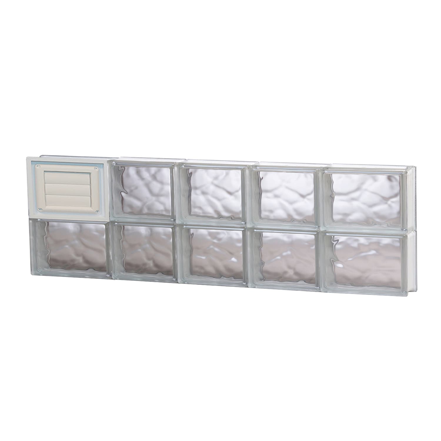 REDI2SET D3412DC Wavy Glass 32-3/4-in x 11-1/2-in Frameless Replacement Dryer vent Glass Block Window
