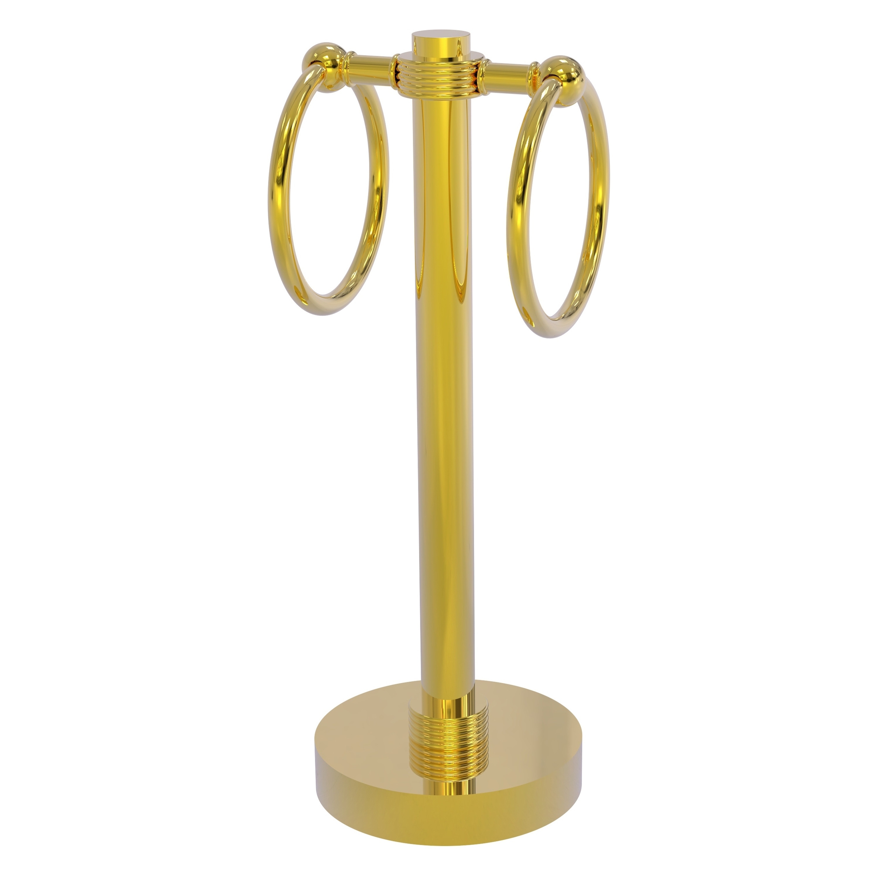 Allied Brass 953G-PB Polished Brass Freestanding countertop Double Towel Ring