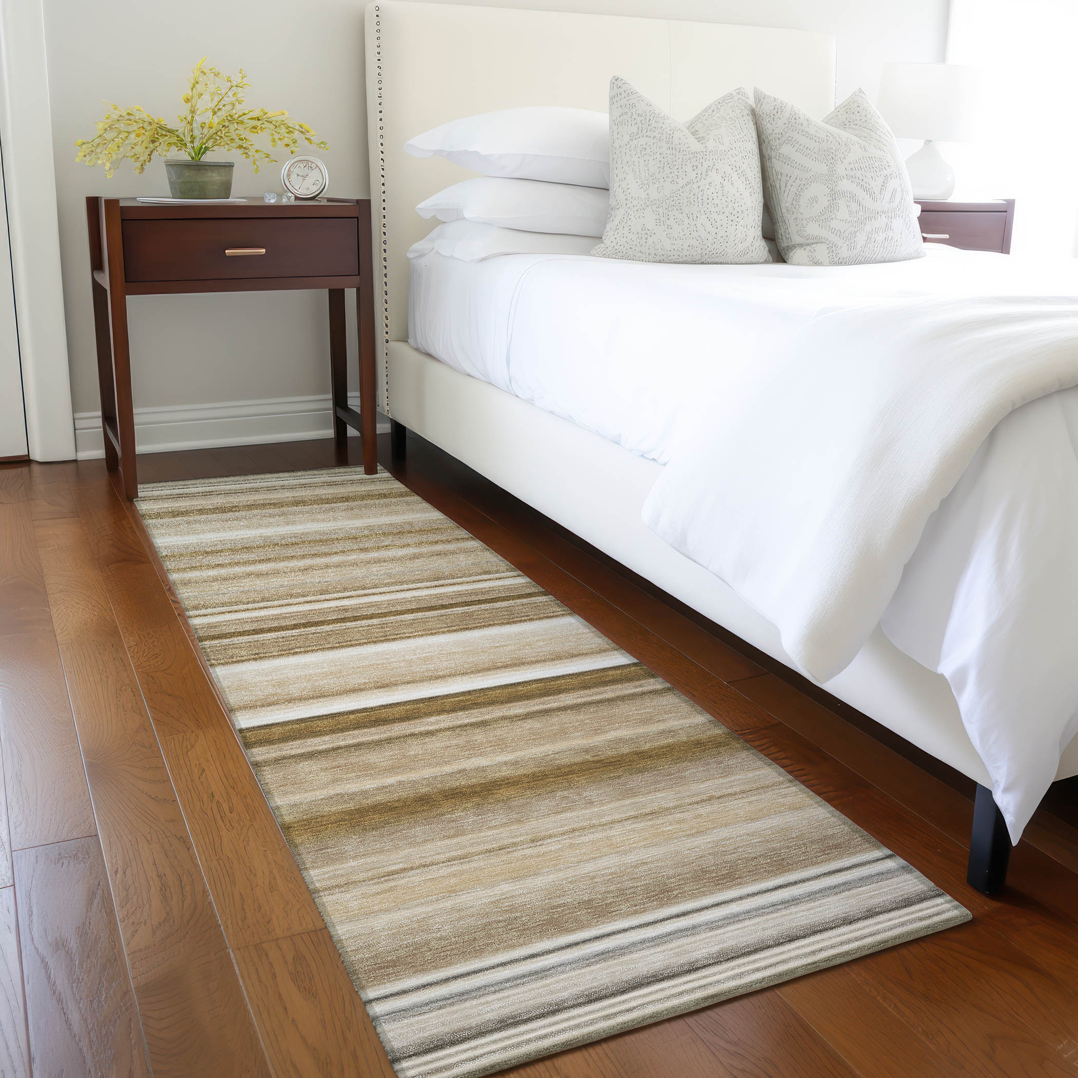 Addison Rugs ACN529CH2X8 Chantille ACN529CH 2 x 7 (ft) Polyester Chocolate Rectangular Indoor/Outdoor Stripe Machine washable Area rug