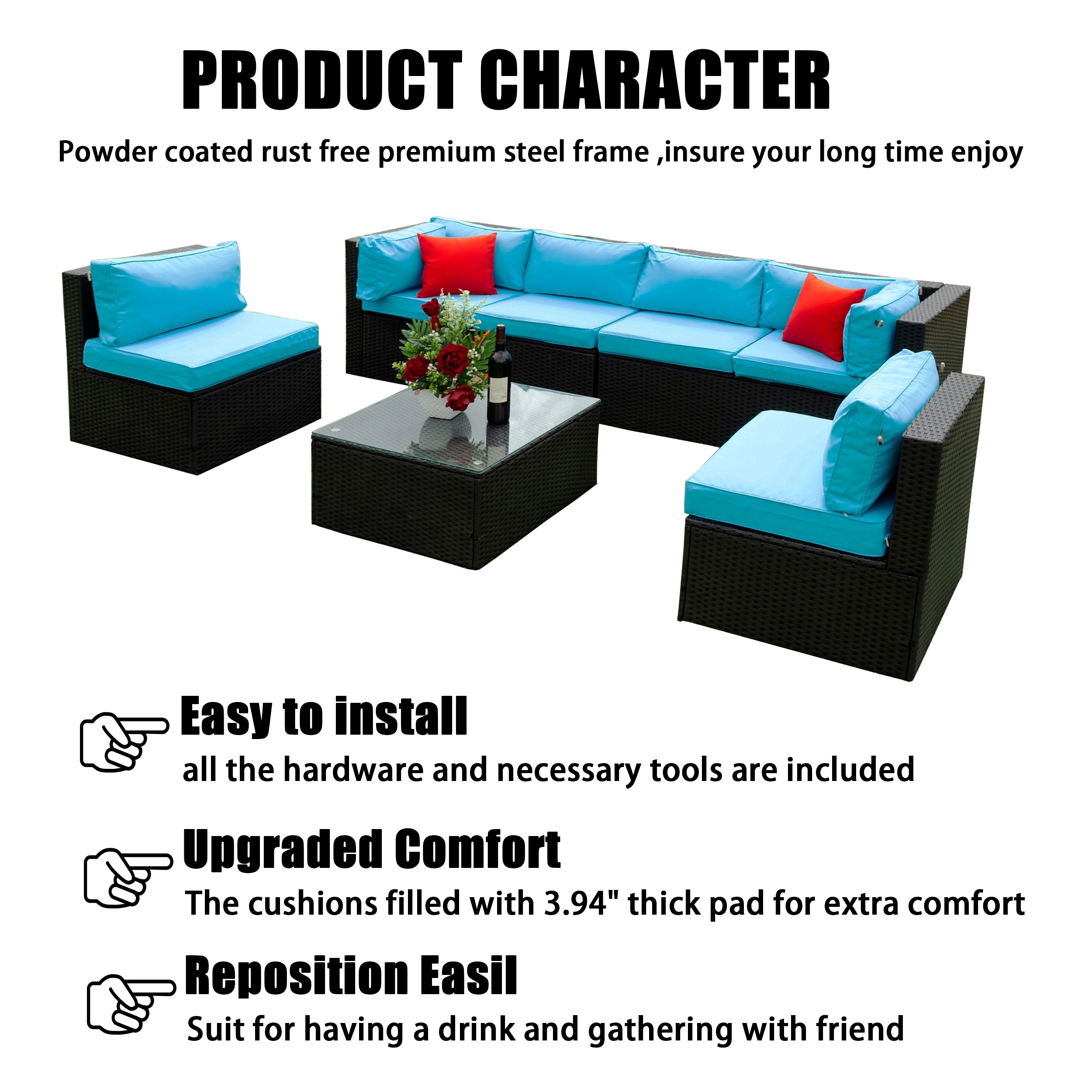 CASAINC TM-SH000074AAA Patio-Conversation-Sets - View #2