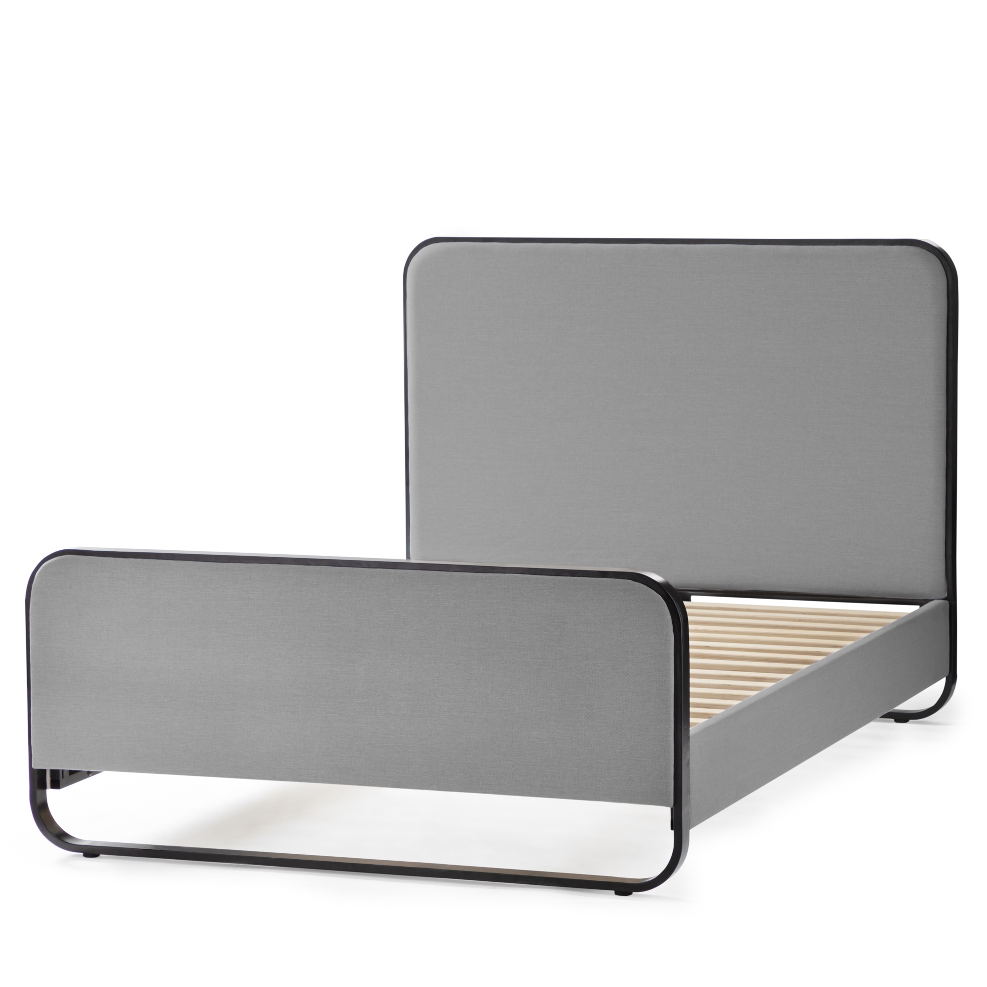 New Heights NWHTQQSTGFRYUB Godfrey Stone Queen Metal Platform Bed