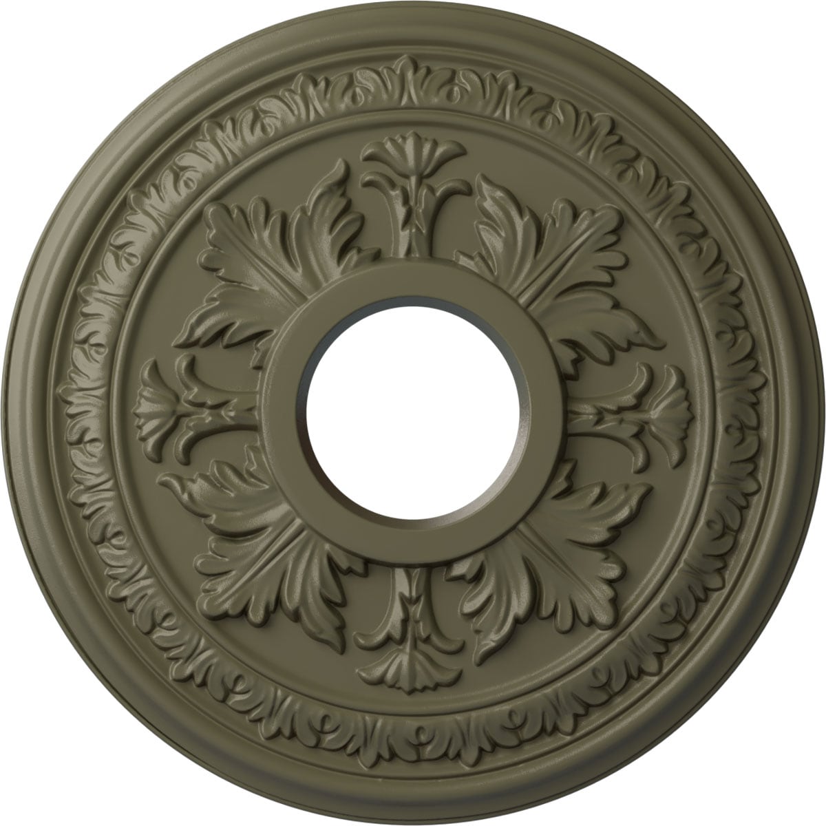 Ekena Millwork CM15BASSF Baltimore 15.375-in W x 15.375-in L Painted Spartan Stone Polyurethane Whole Ceiling Medallion