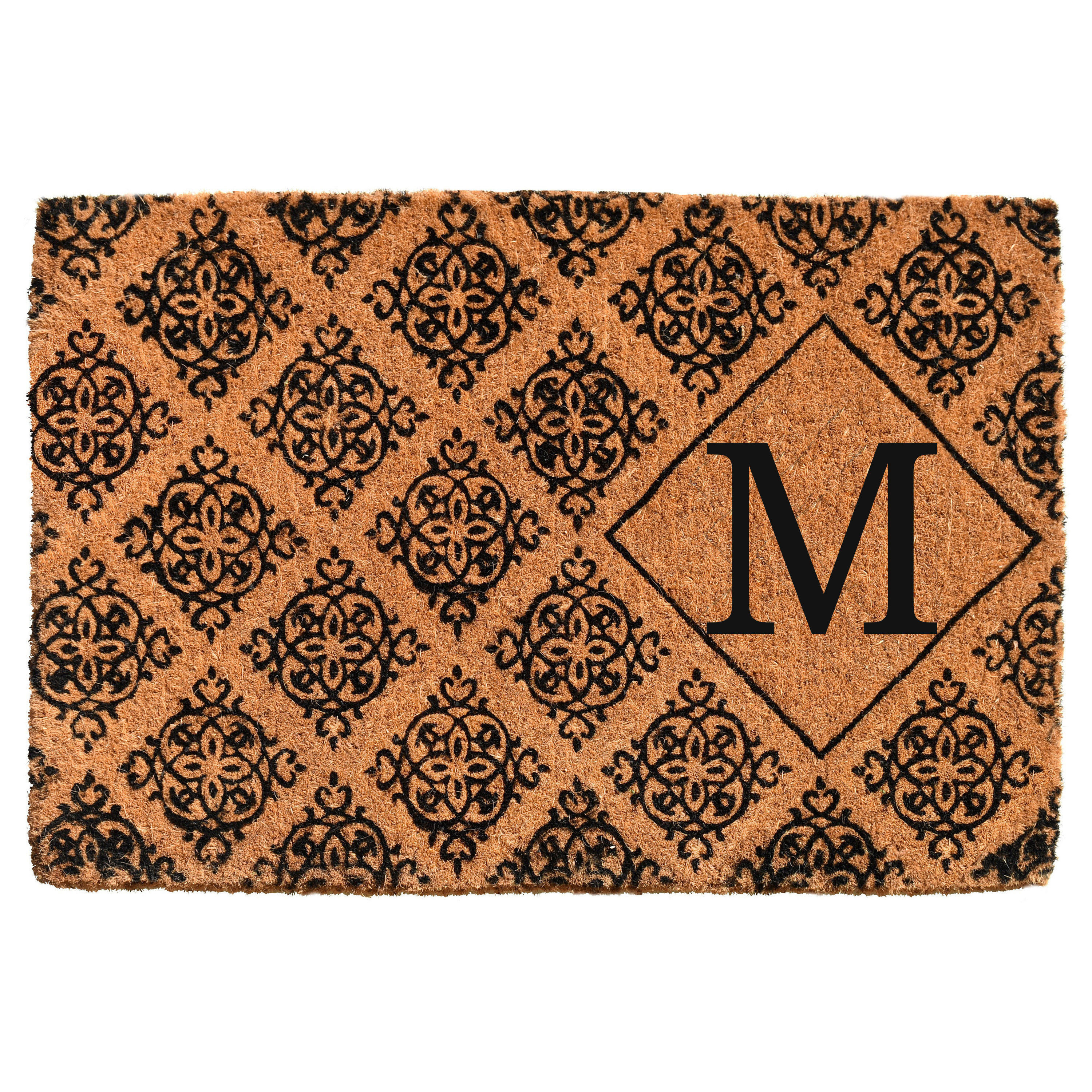 Callowaymills 103332436M 2-ft x 3-ft Natural/Black Coir Rectangular Indoor or Outdoor Decorative Door Mat