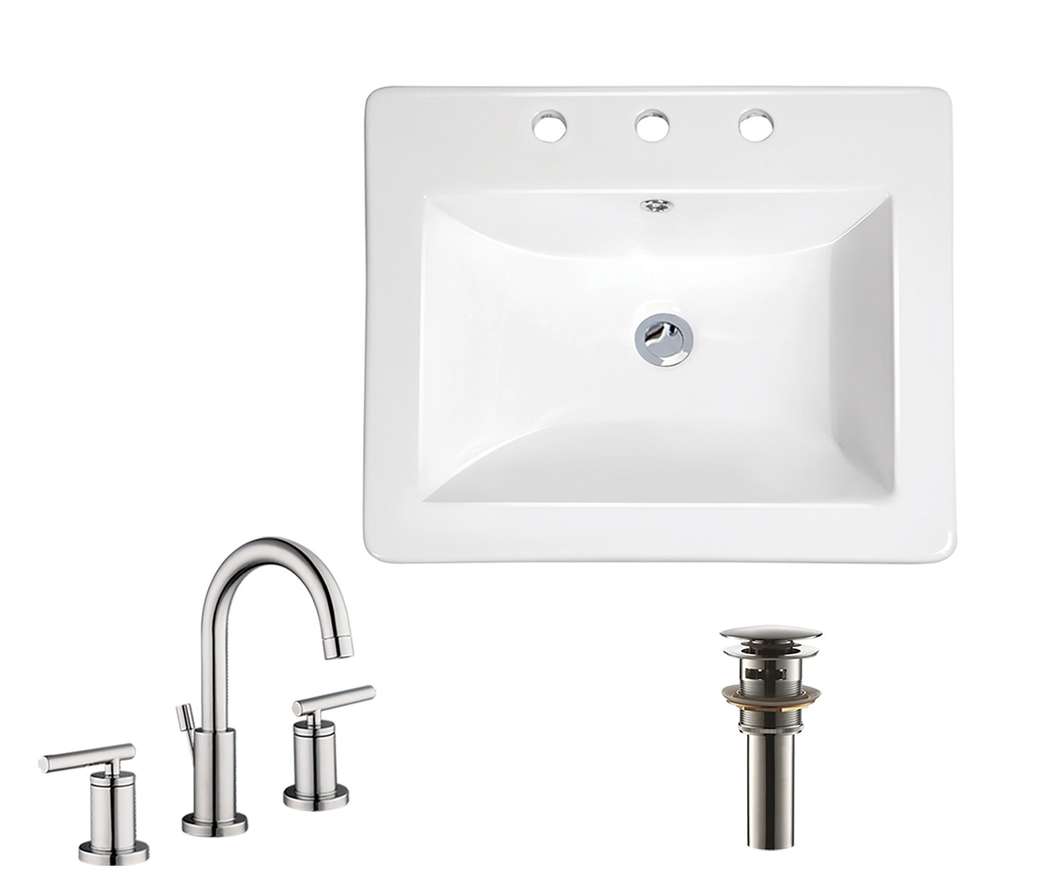 Superior Sinks White Glazed Ceramic DropIn Rectangular Traditional