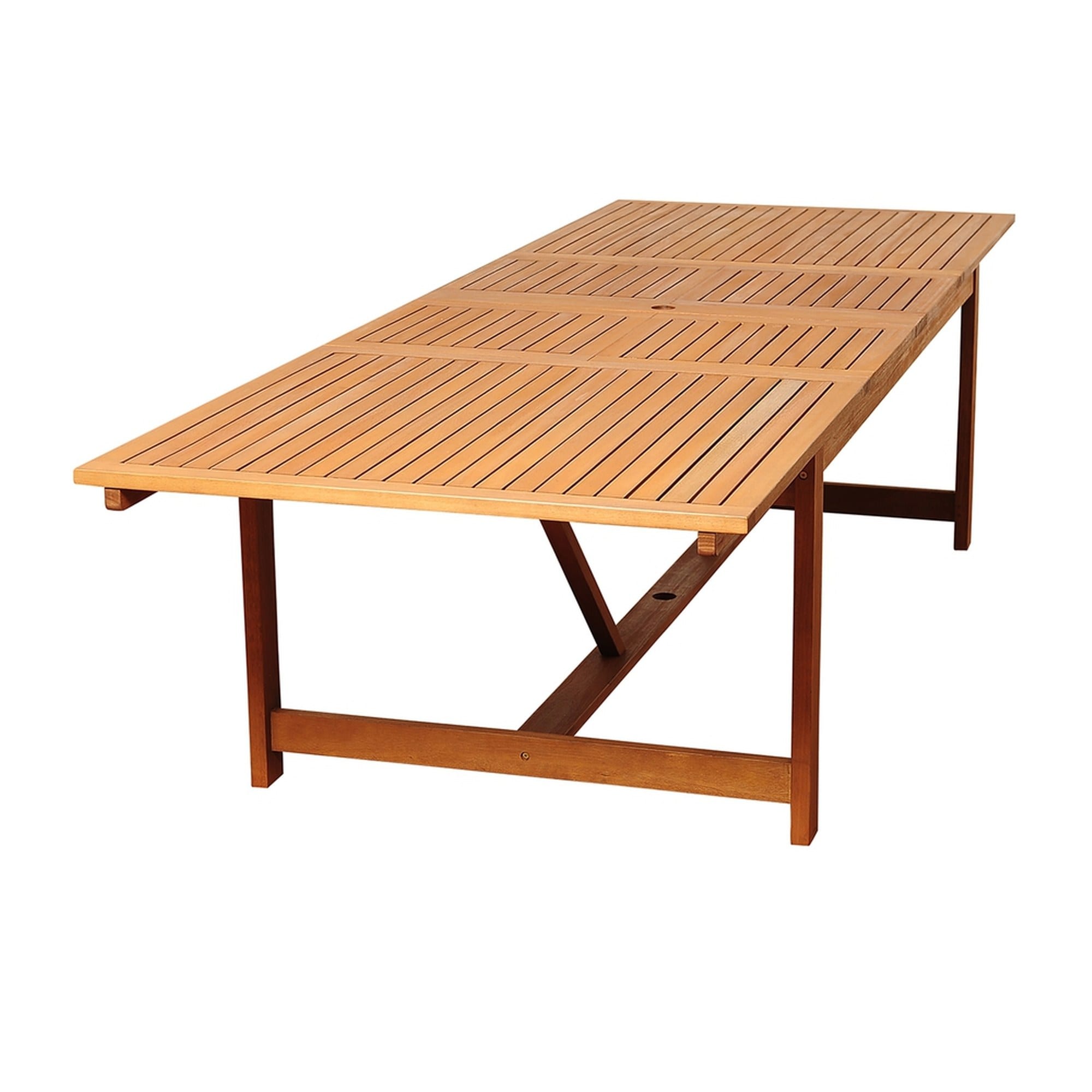 International Home IH-ENLEYPAR-1 Amazonia Patio Dining Table Rectangle Extendable Outdoor Dining Table 42-in W x 79-in L with Umbrella Hole