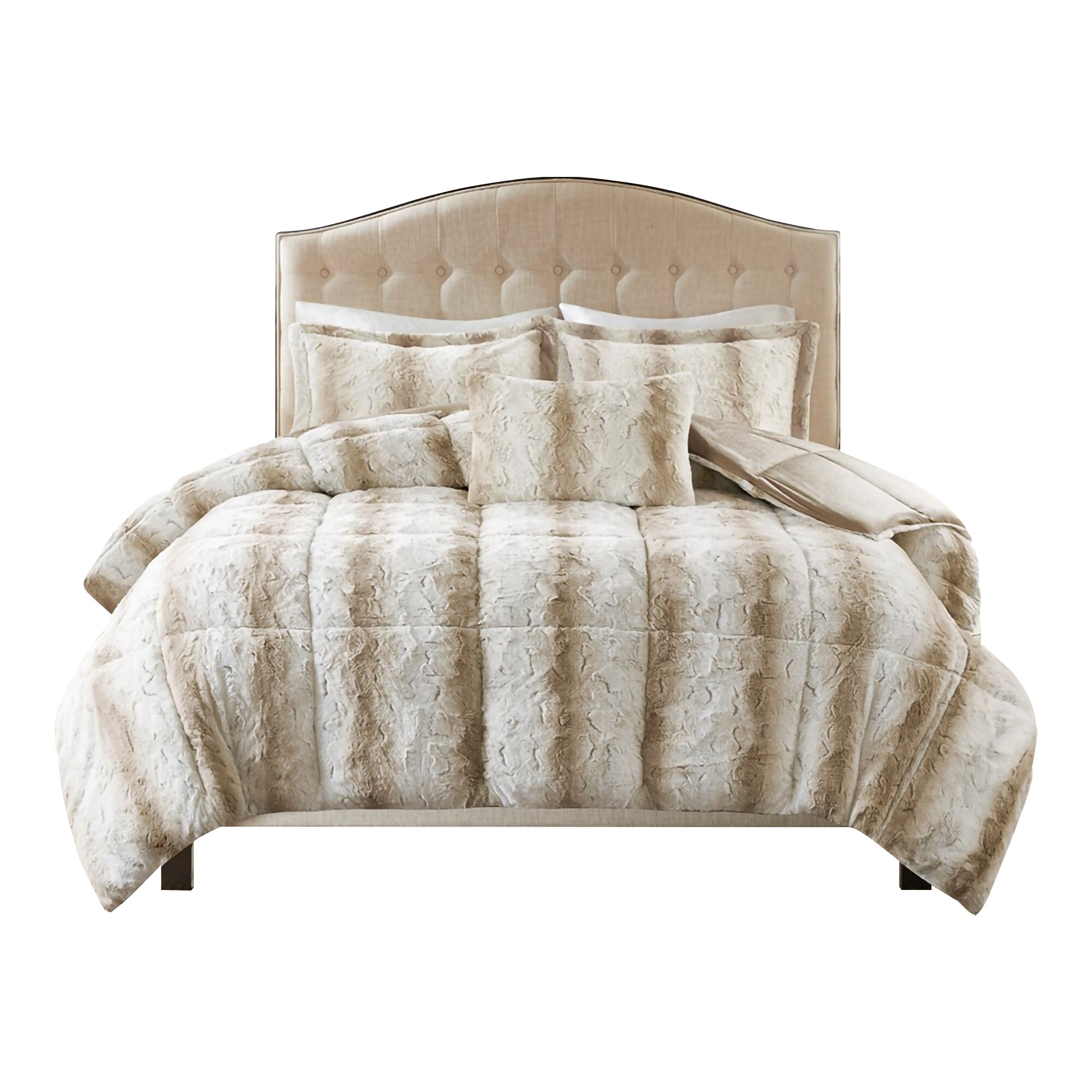 Gracie Mills 0684-01PM Shawn 4-Peice Soft Faux Fur to Mink Comforter Set