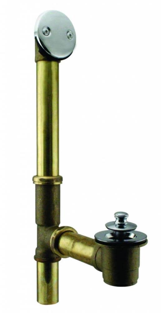 WESTBRASS D321-26 1-1/2-in Polished Chrome Polished chrome Lift and turn Drain with Brass Pipe Included