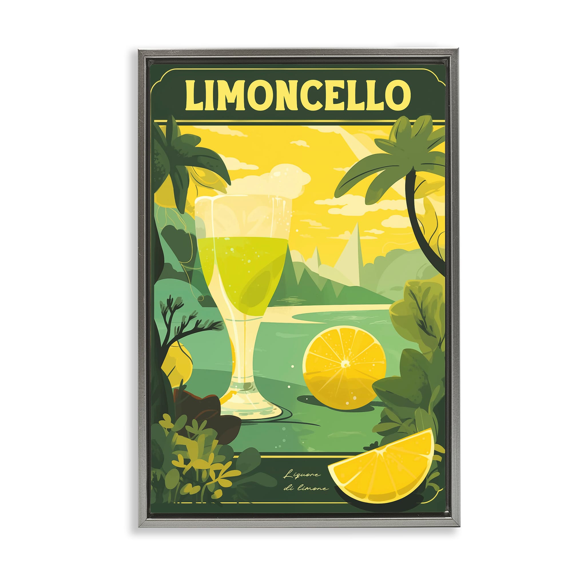 Stupell Industries BT-220-FFL-16X24 Lemon Cocktail in Tropical Scene Floating Frame design by Andreas Magnusson