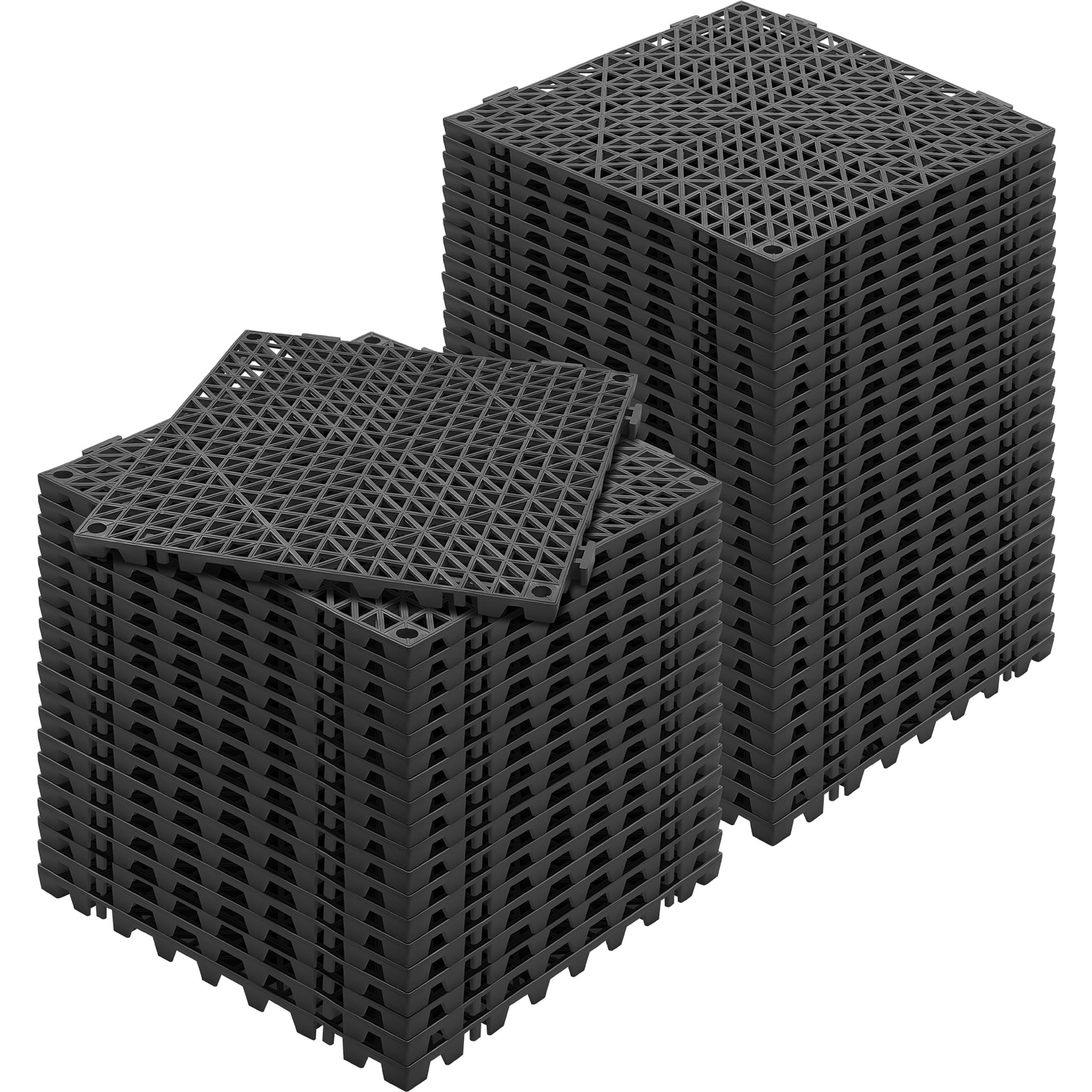 Angel Sar 50 Pcs Interlocking Tile 12Inches Drainage Tile with Soft PVC Non Slip Drainage Holes for Restroom Bathroom Kitchen Pool and Wet Areas