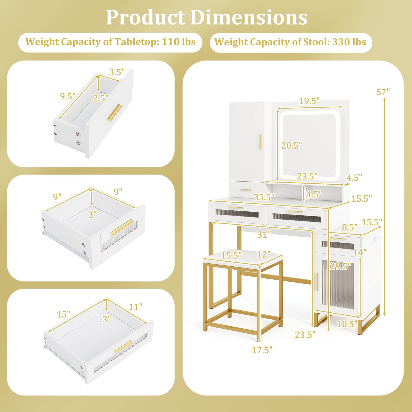 Slickblue D-CO-HW-SU45801UH Bedroom-Vanities - View #7