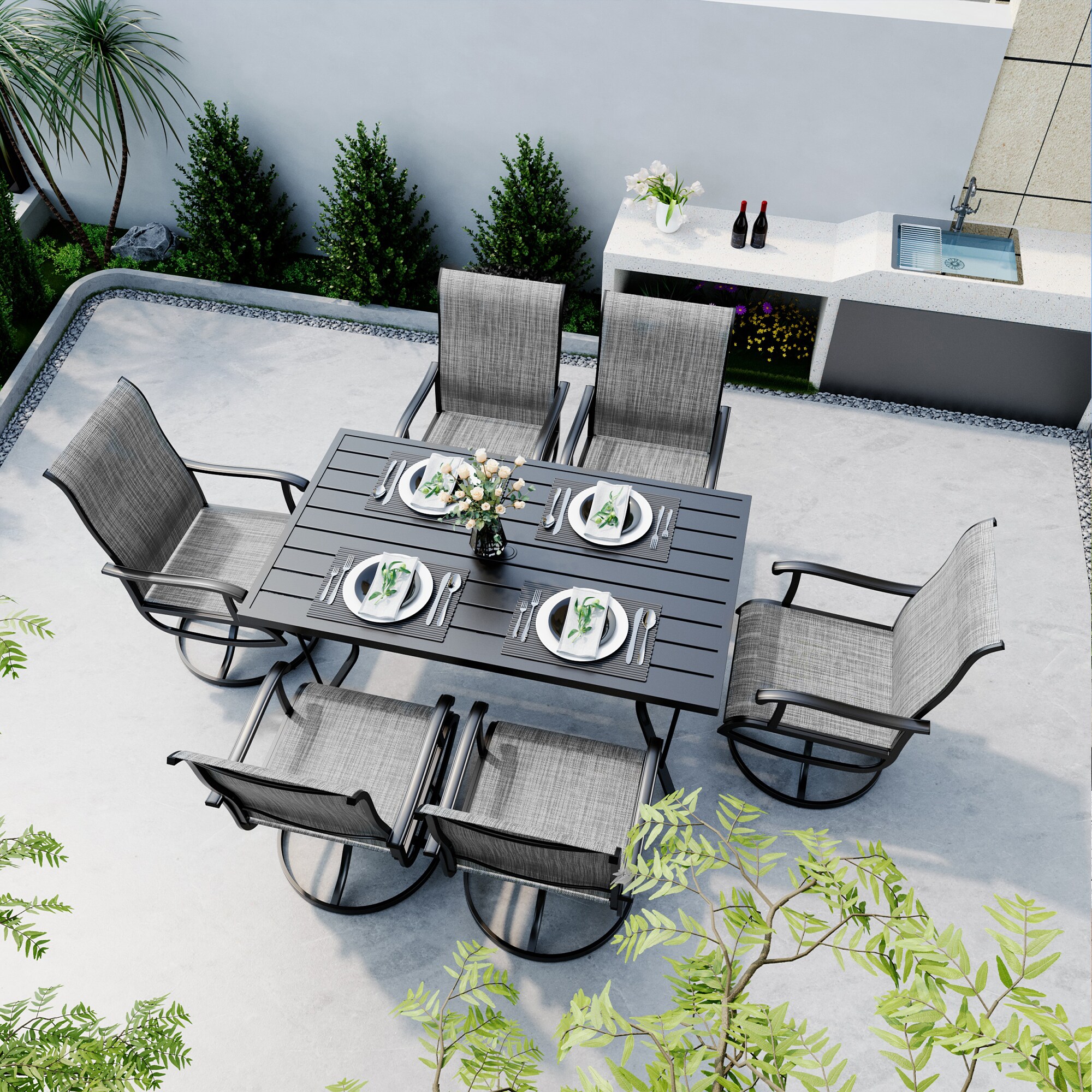 PamaPic TS-CZ-ZY-7JT-G-WL1 Patio-Dining-Sets - View #4
