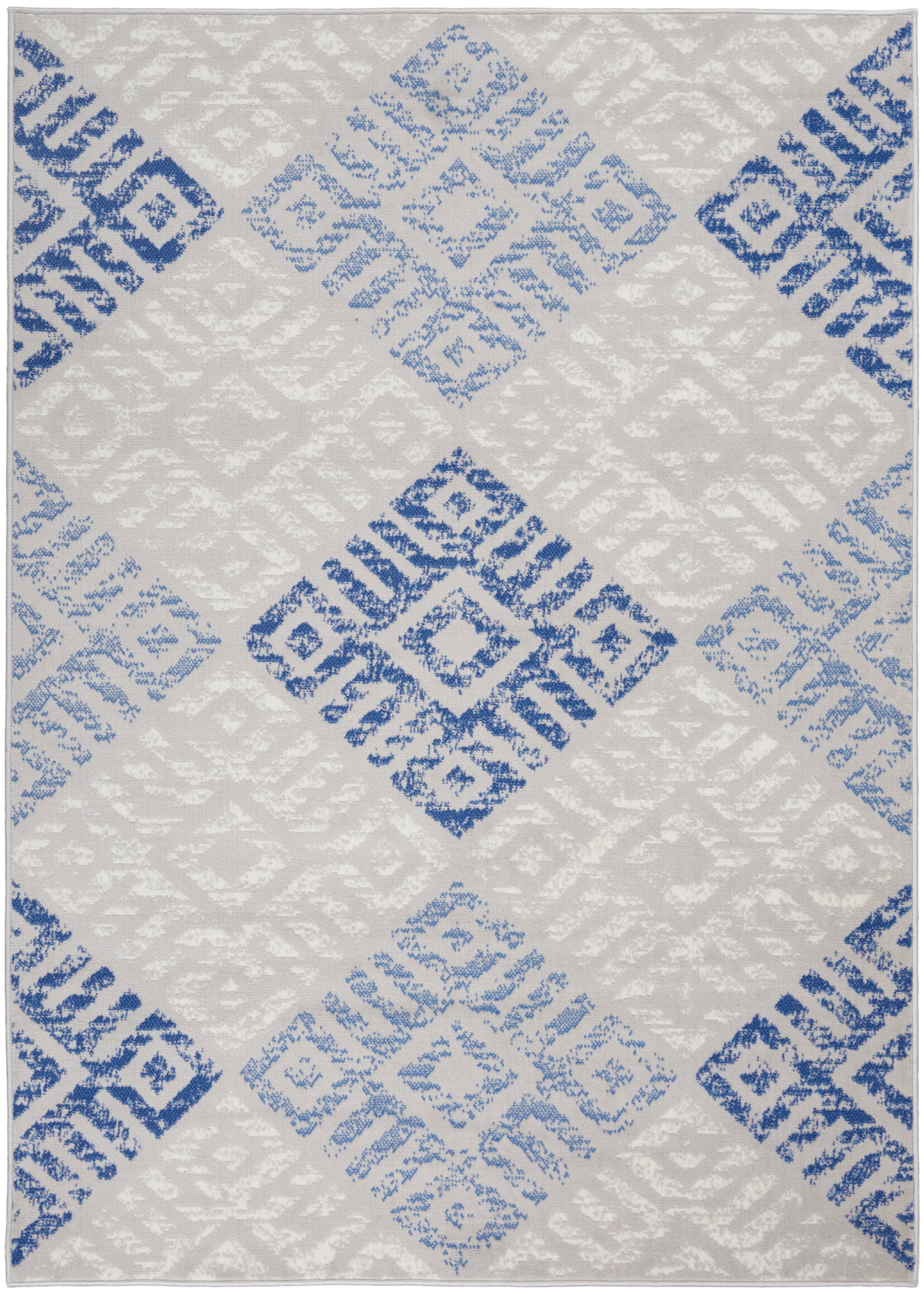 Elysian Gray Geometric 4' x 6' Synthetic Reversible Rug