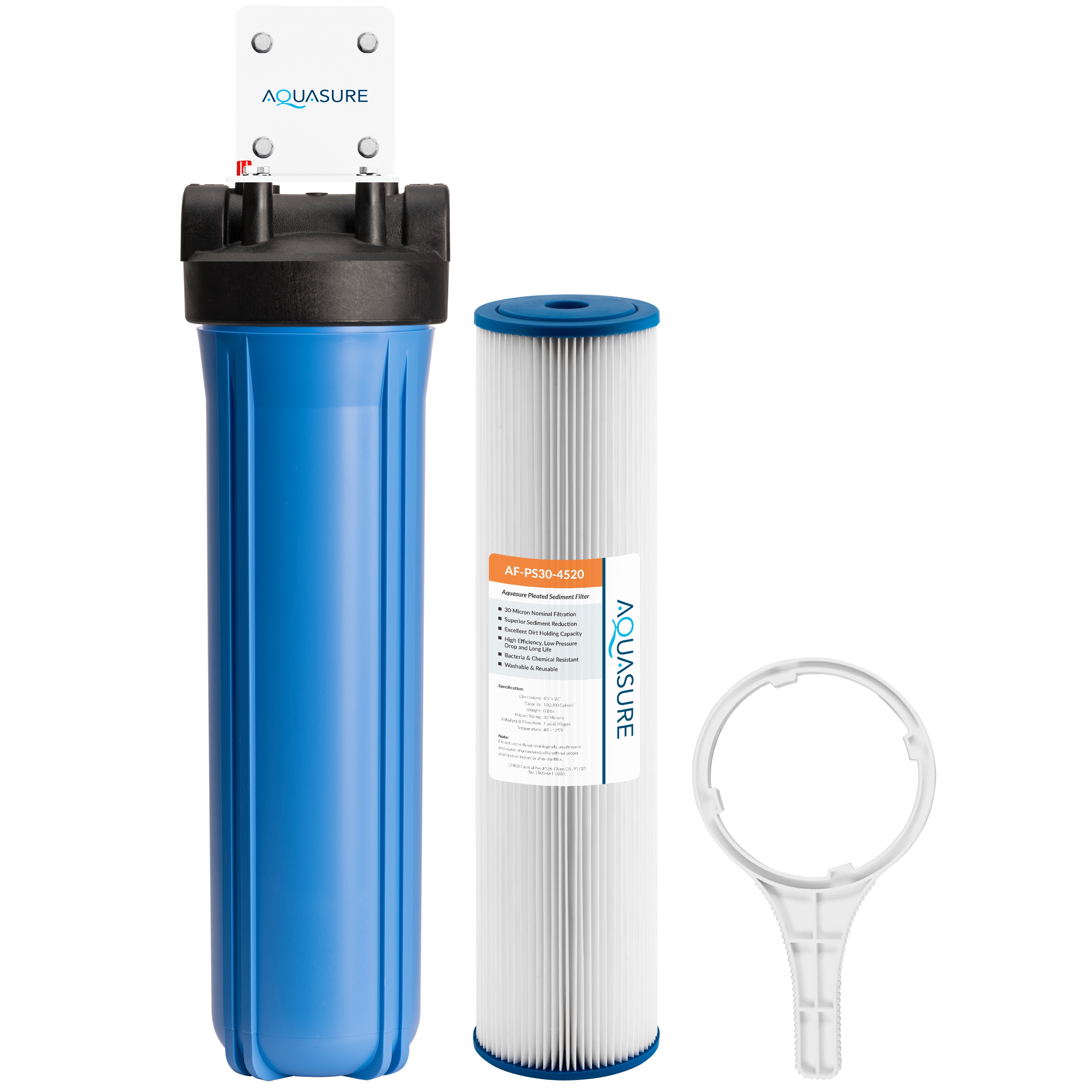 AQUASURE AS-F120PS Fortitude V Single-stage 20-GPM Mechanical filtration Well water Whole House Water Filtration System