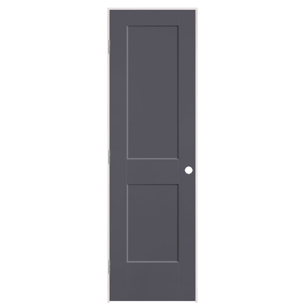 Masonite 896033 24-in x 80-in Slate Solid core 2-panel square Right hand Smooth Prefinished Molded composite Flat Jamb Single Prehung Interior Door