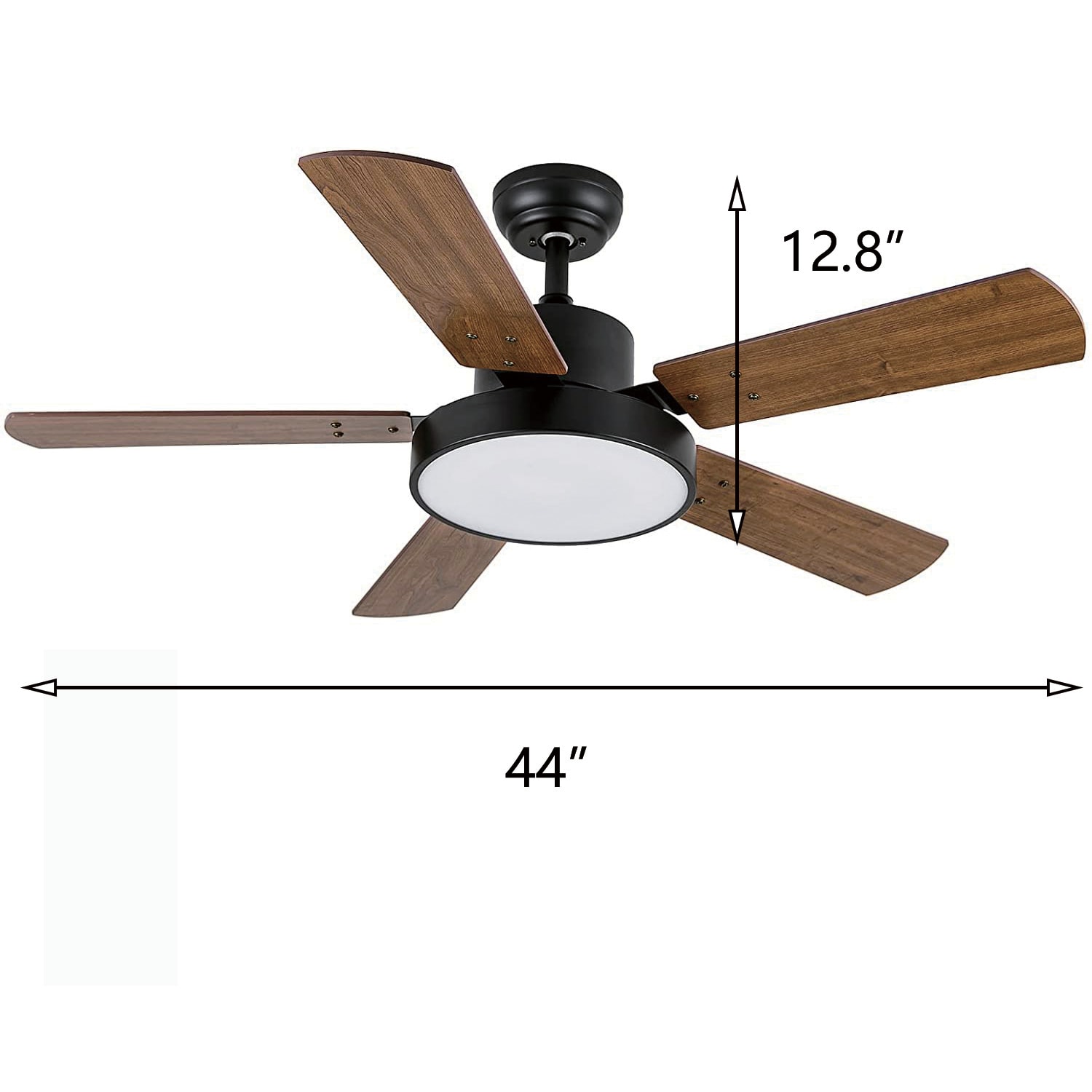Maincraft 44-in Black Integrated LED Indoor Ceiling Fan with Light and  Remote (5-Blade) in the Ceiling Fans department at