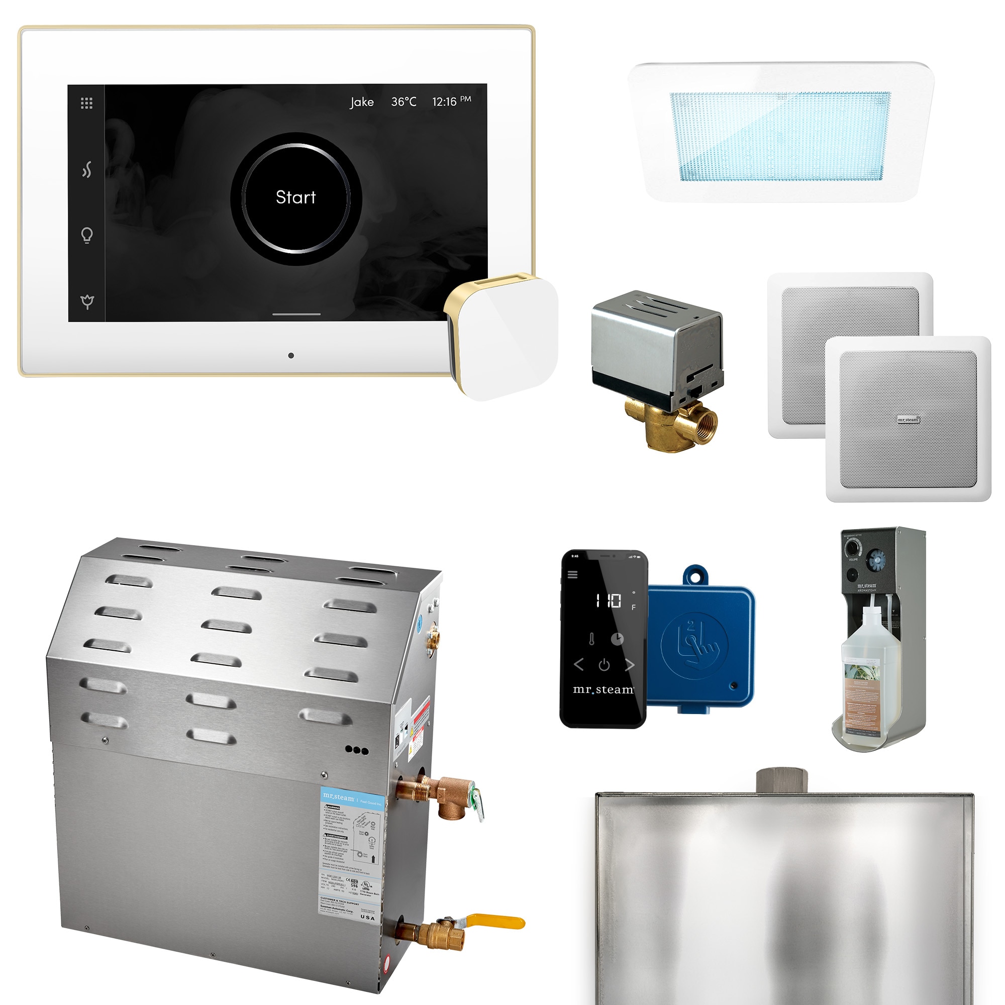 Mr. Steam 15C1ANHBBQJ Super (XDream) 15000-Watts Satin Brass Steam generator control kit