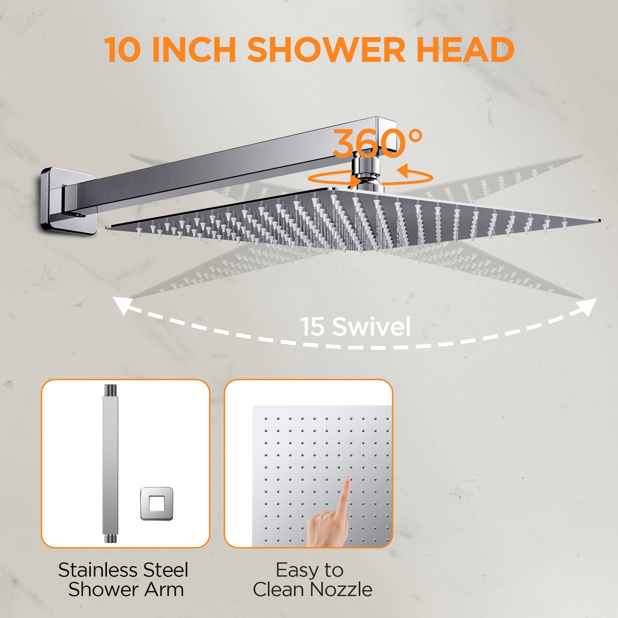 androme AD1010CH10 Showerhead-Bar-Panels - View #6