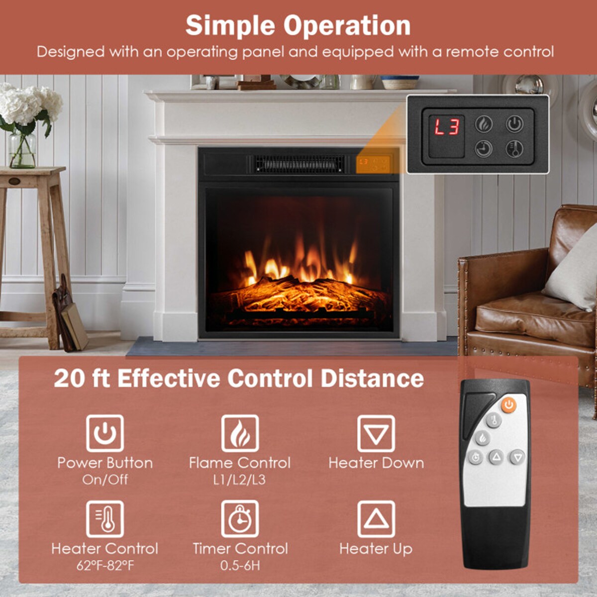 Clihome CL-BKUS-10173 Electric-Fireplaces - View #10