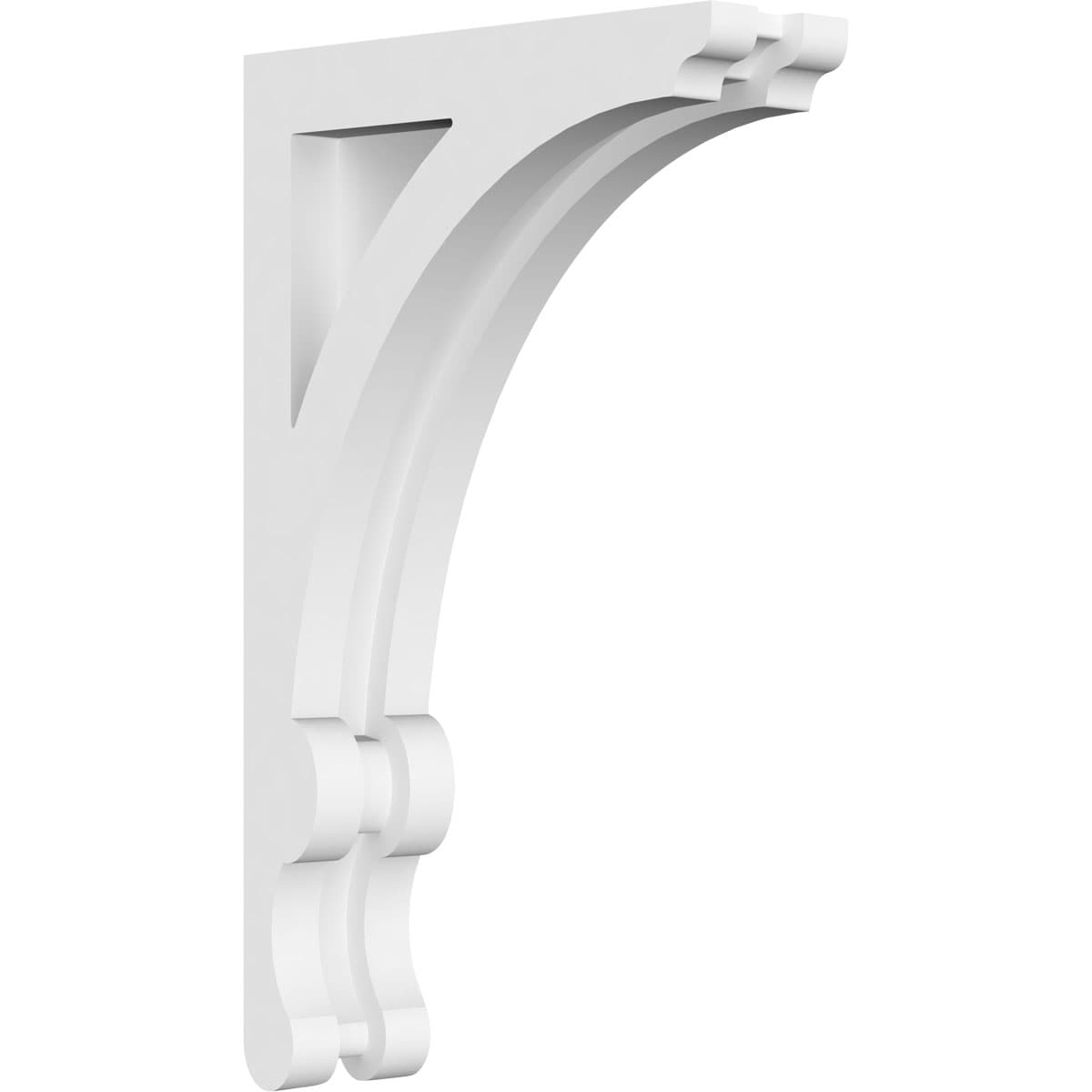 Ekena Millwork CORP01X06X10LE 1.875-in x 6-in x 10-in Legacy Unfinished White PVC Paintable Corbel