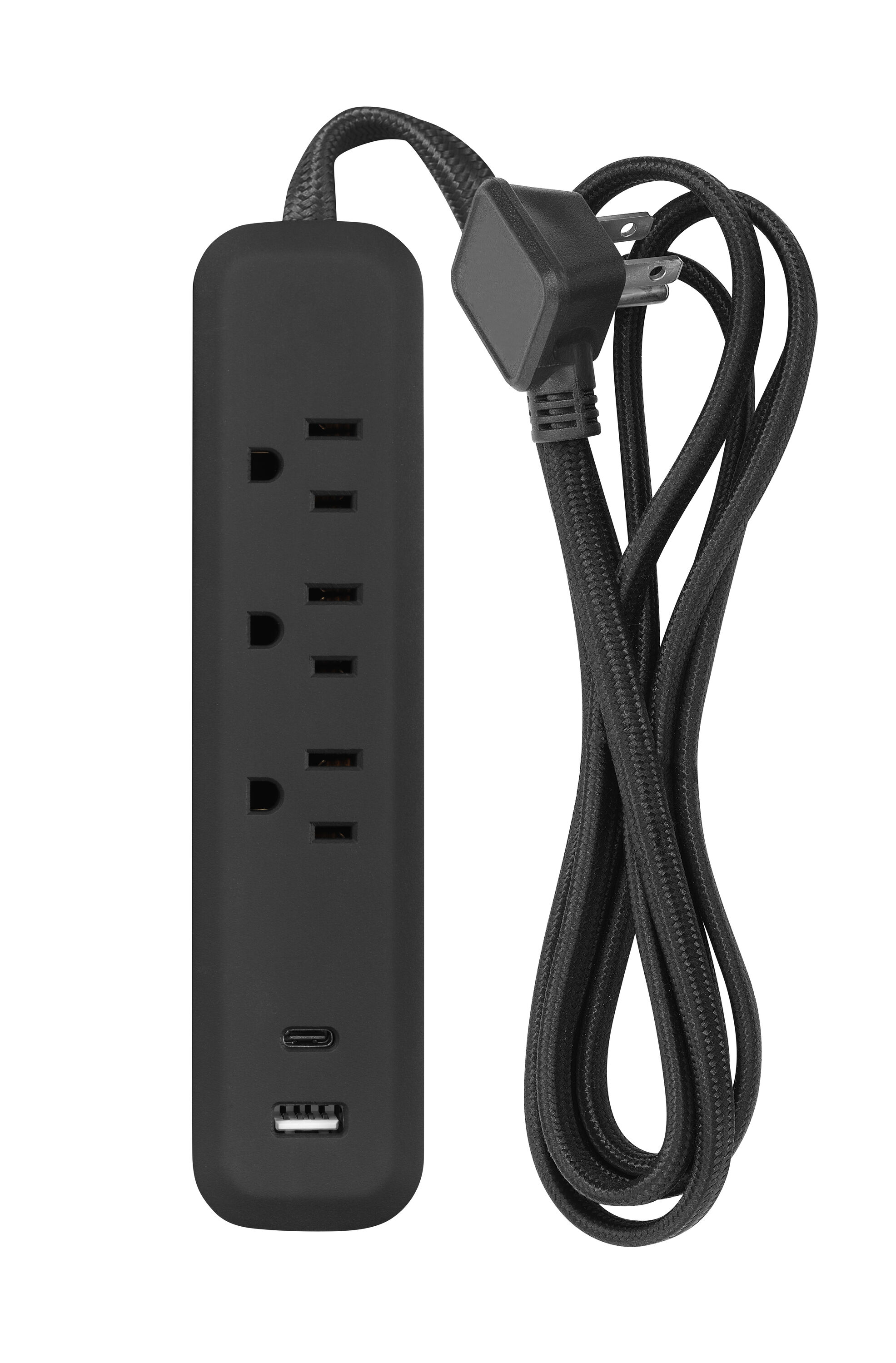 6-ft 3-Outlet 2-USB Ports Indoor Black Power Strip | - Utilitech 78719