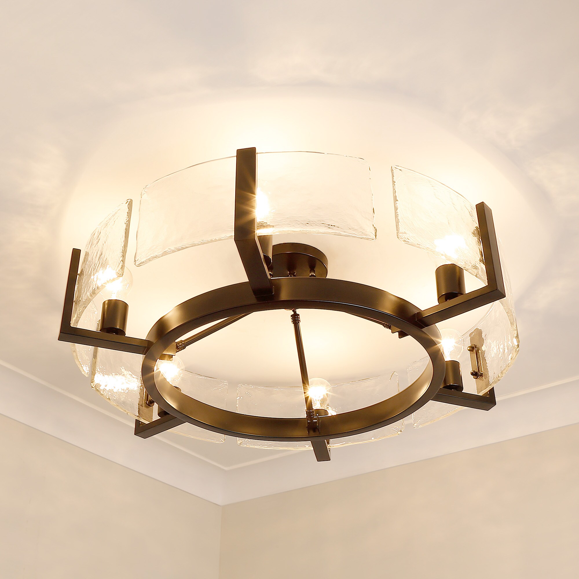 Golden Lighting 3164-6SF BLK-HWG flushmounts - View #8