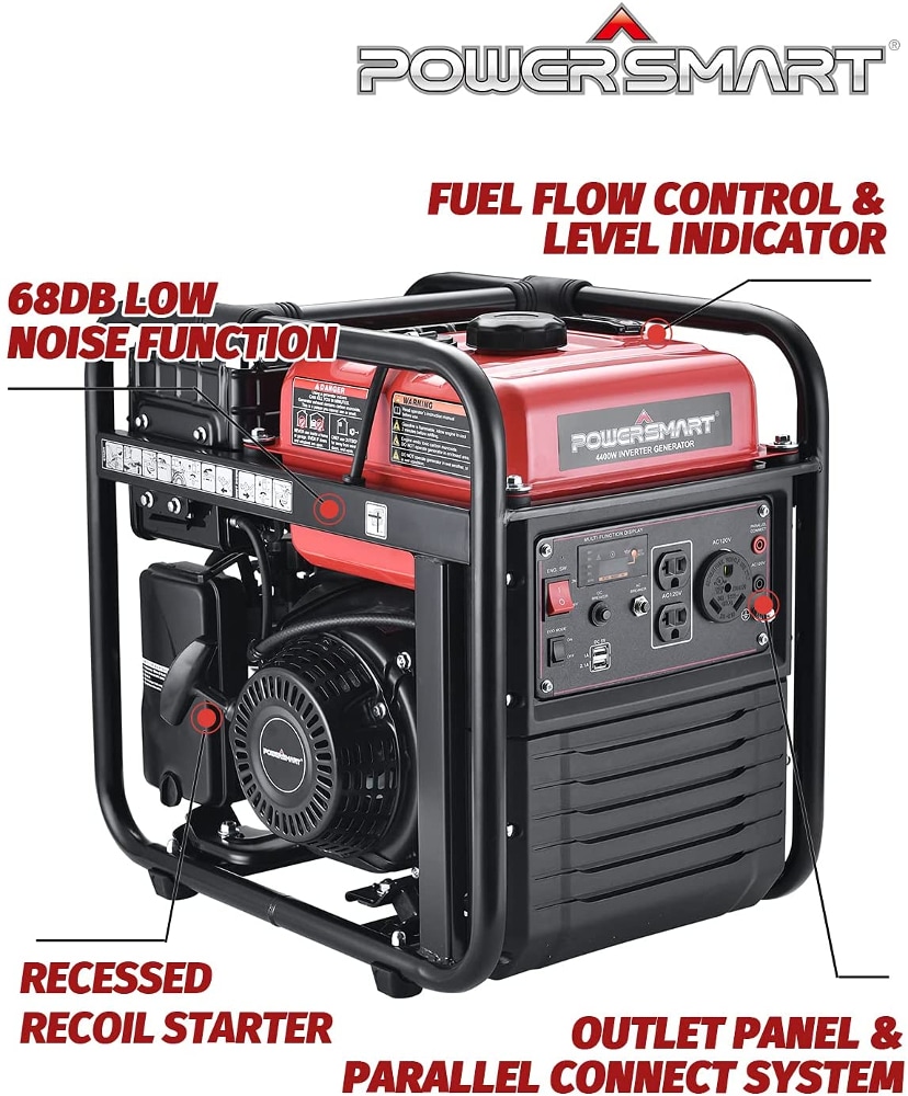 PowerSmart 4200 / 3500-Watt Single Fuel (Gasoline) Portable Generator ...