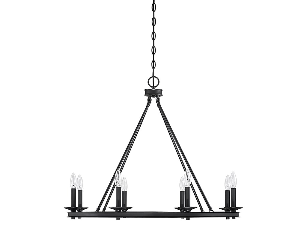 Classic Bronze 8-Light Chandelier with Open Hoop Design