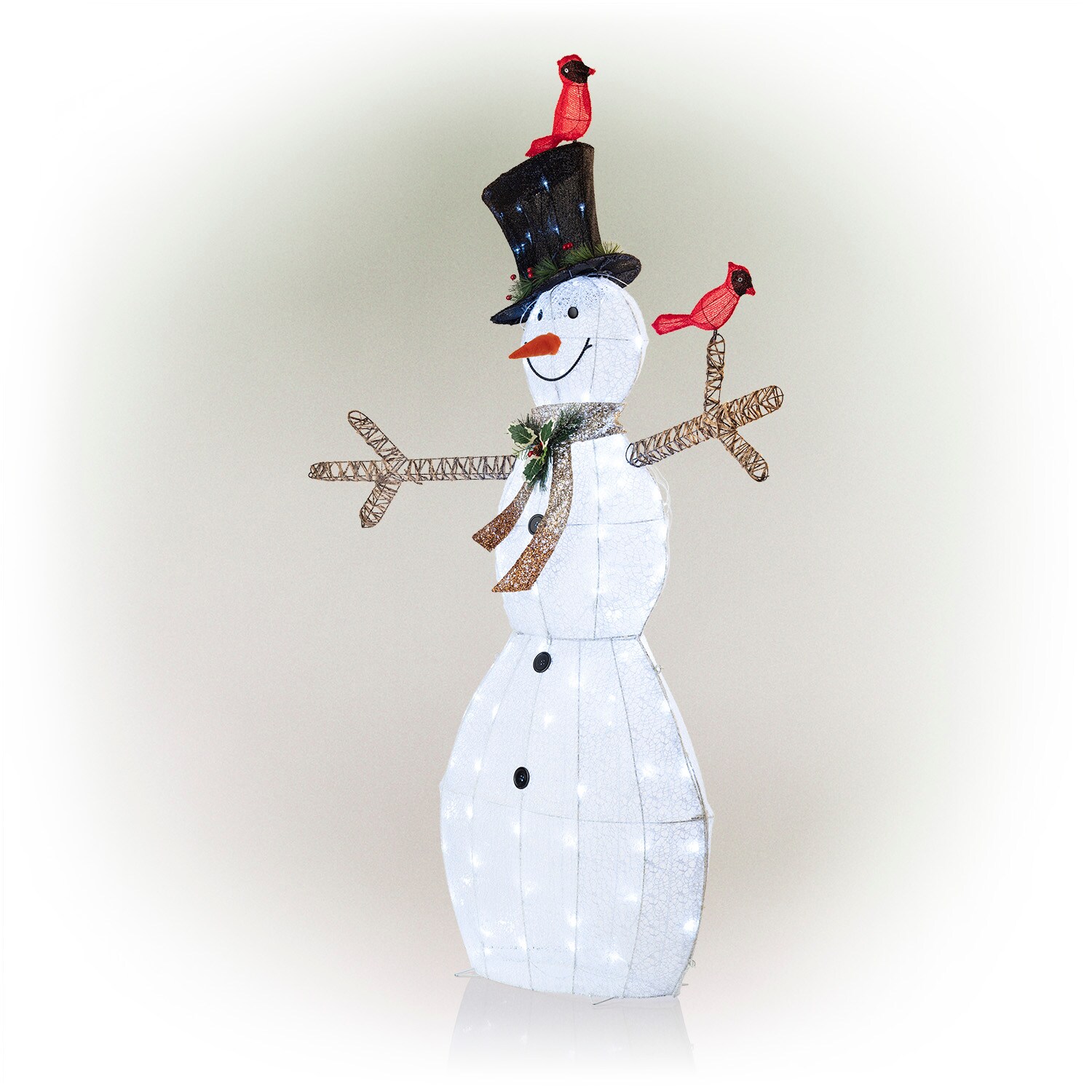 Alpine Corporation 74-in Snowman Free Standing Decoration with