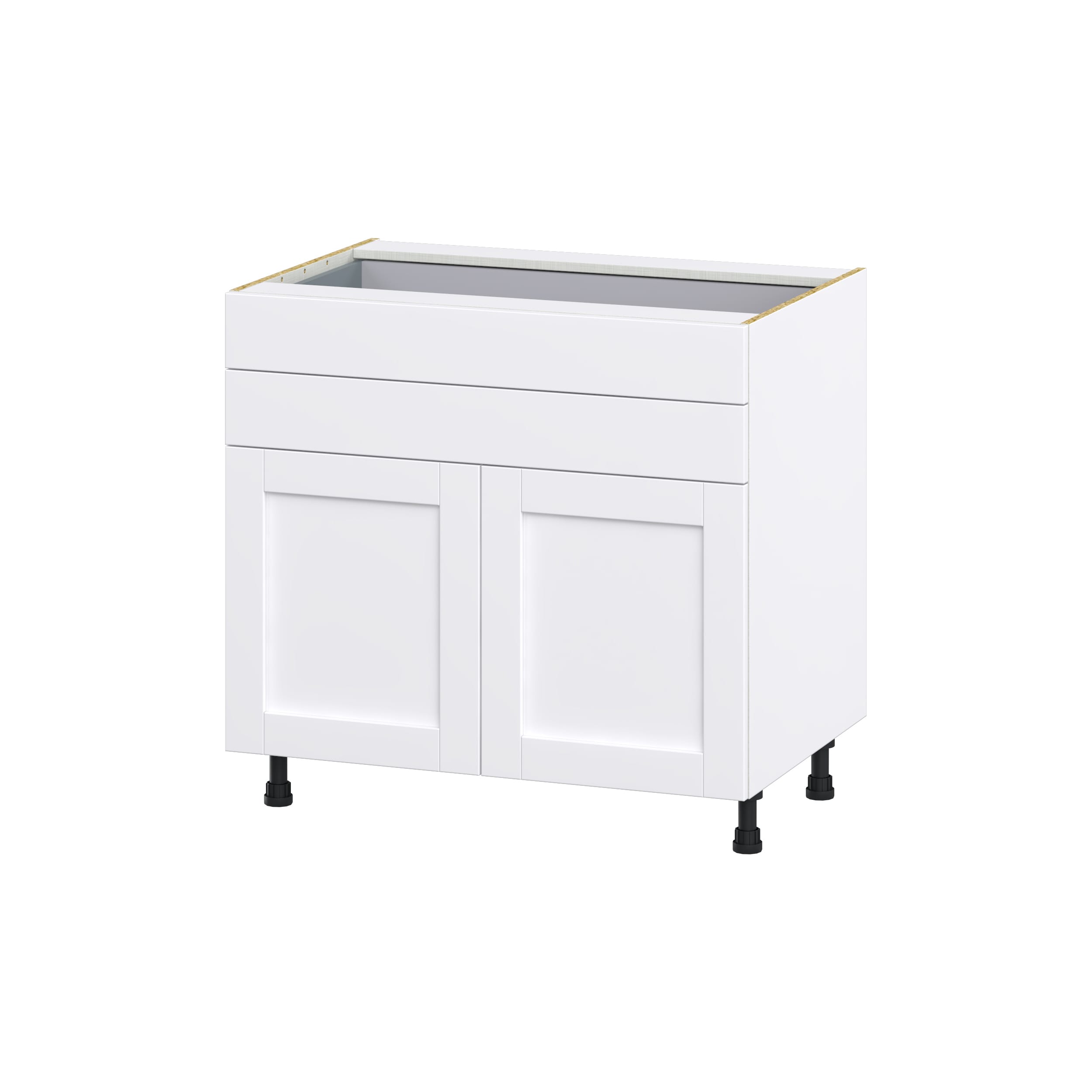 Hugo&Borg Rosemont 36-in W x 34.5-in H x 24-in D Glacier White 2-Drawers Base Fully Assembled Cabinet (Flat Panel Shaker Style)
