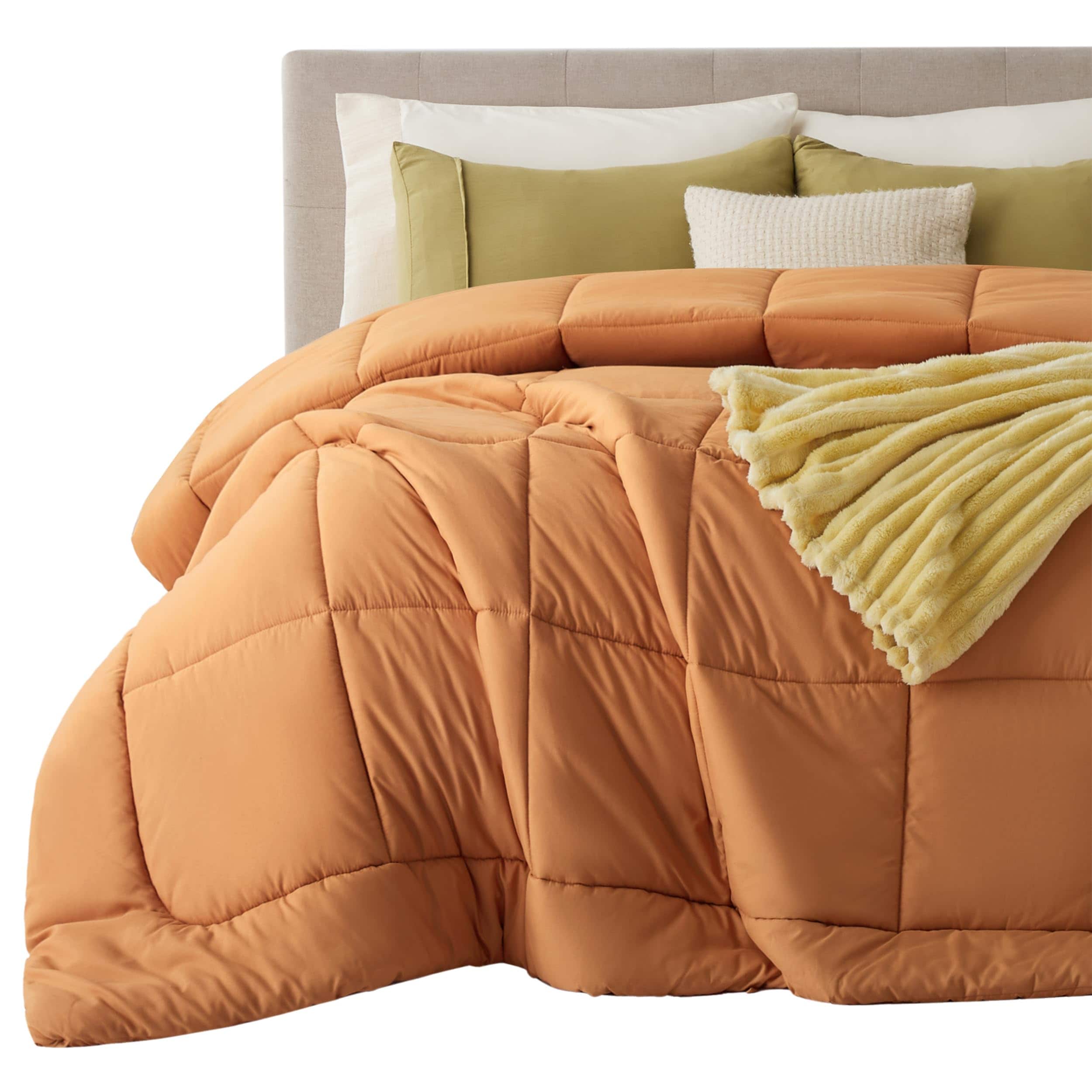 Bedsure - 102x96 Cal King 1-Piece Orange Comforter
