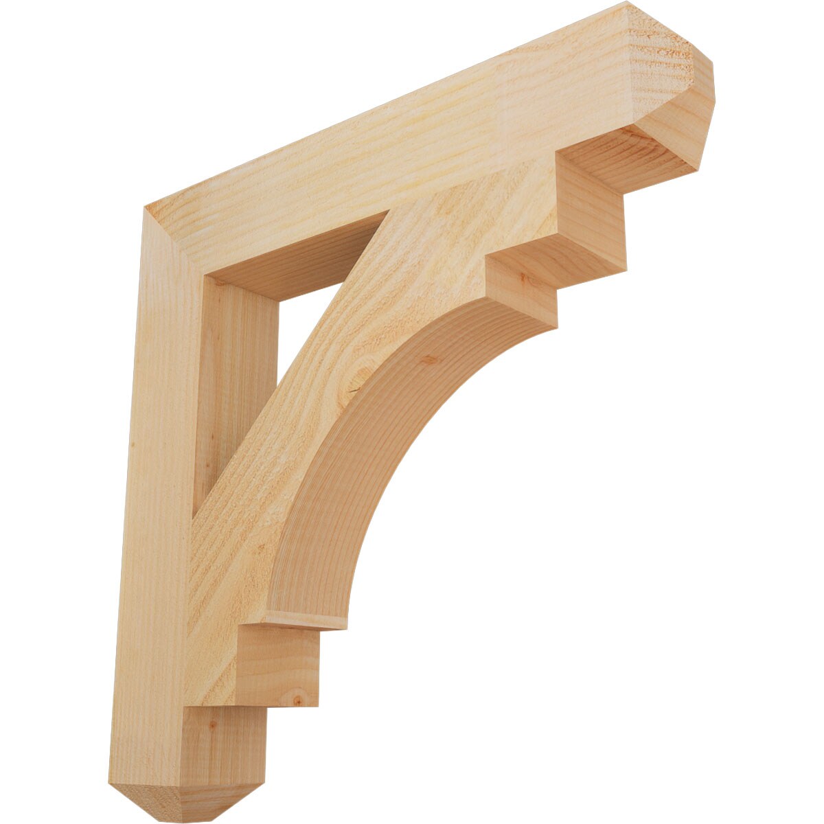 Ekena Millwork BKT04X24X24MRC04RDF Merced craftsman rough sawn 4-in x 24-in x 24-in Douglas fir Brown Wood Standard bracket