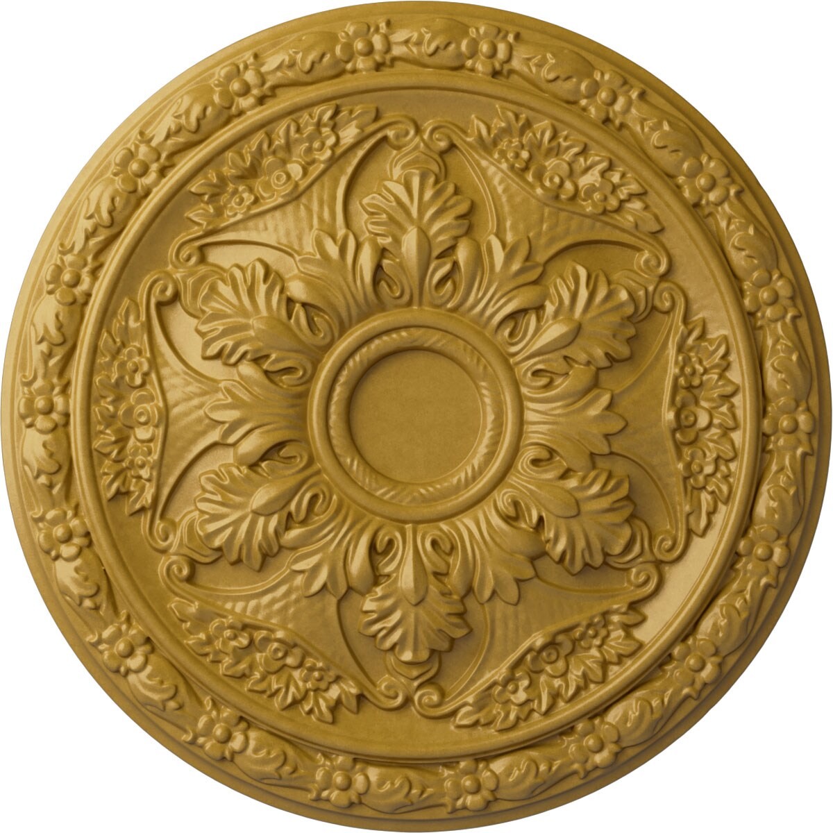Ekena Millwork CM20BLIGS Baile 20-in W x 20-in L Painted Iridescent Gold Polyurethane Whole Ceiling Medallion
